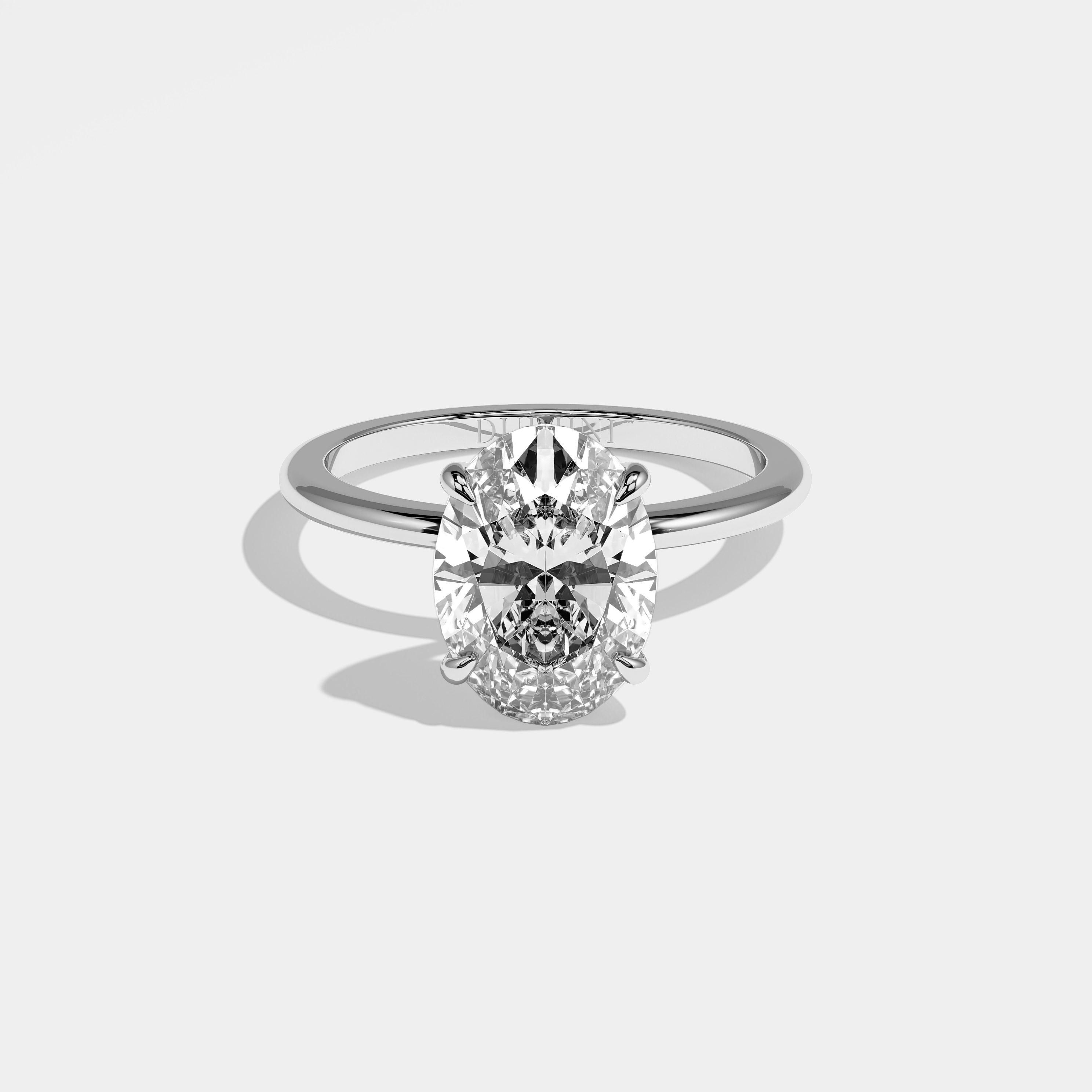 Ariane Diamond Oval Halo Engagement Ring 18K White Gold 3.50ct