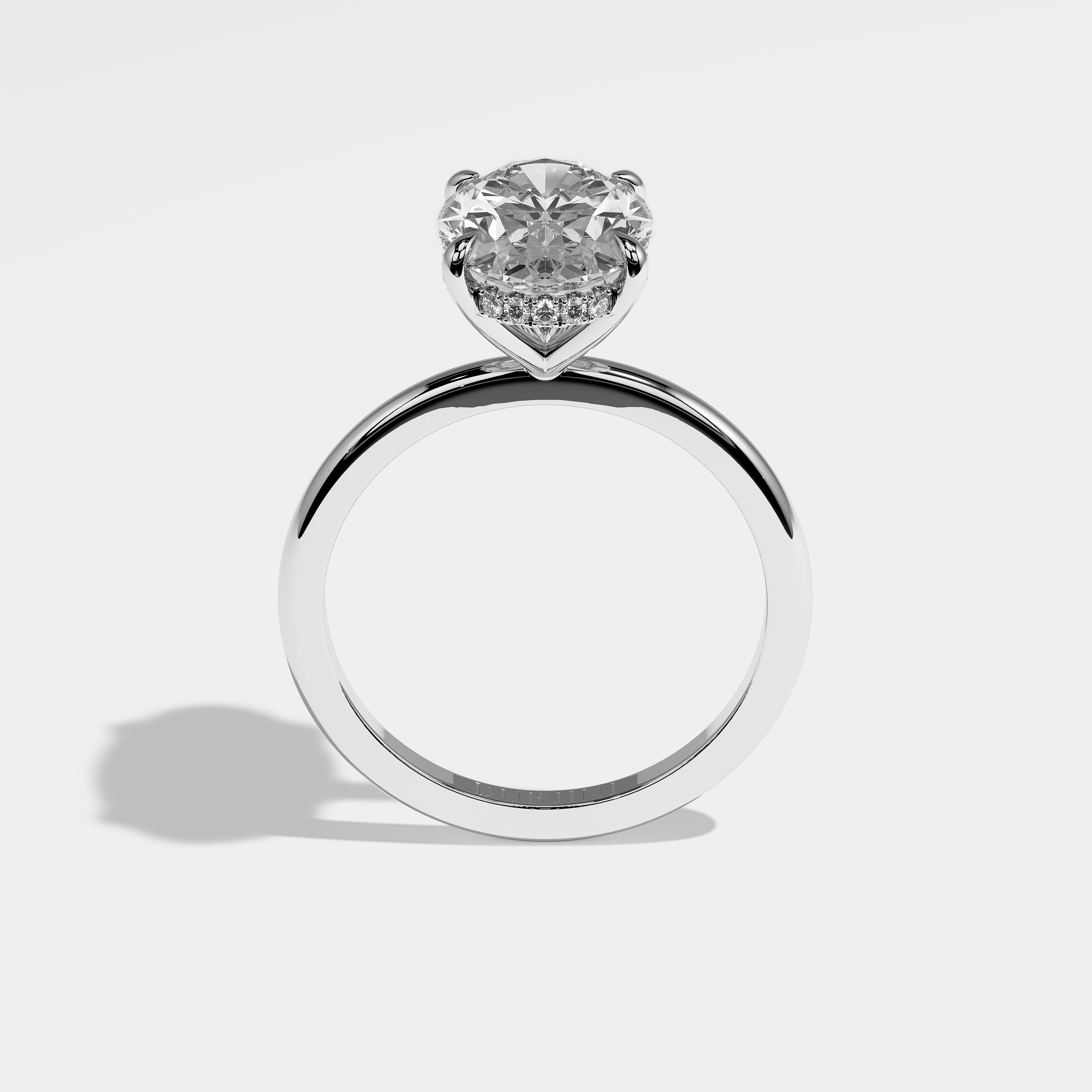 Ariane Diamond Oval Halo Engagement Ring 18K White Gold 3.50ct