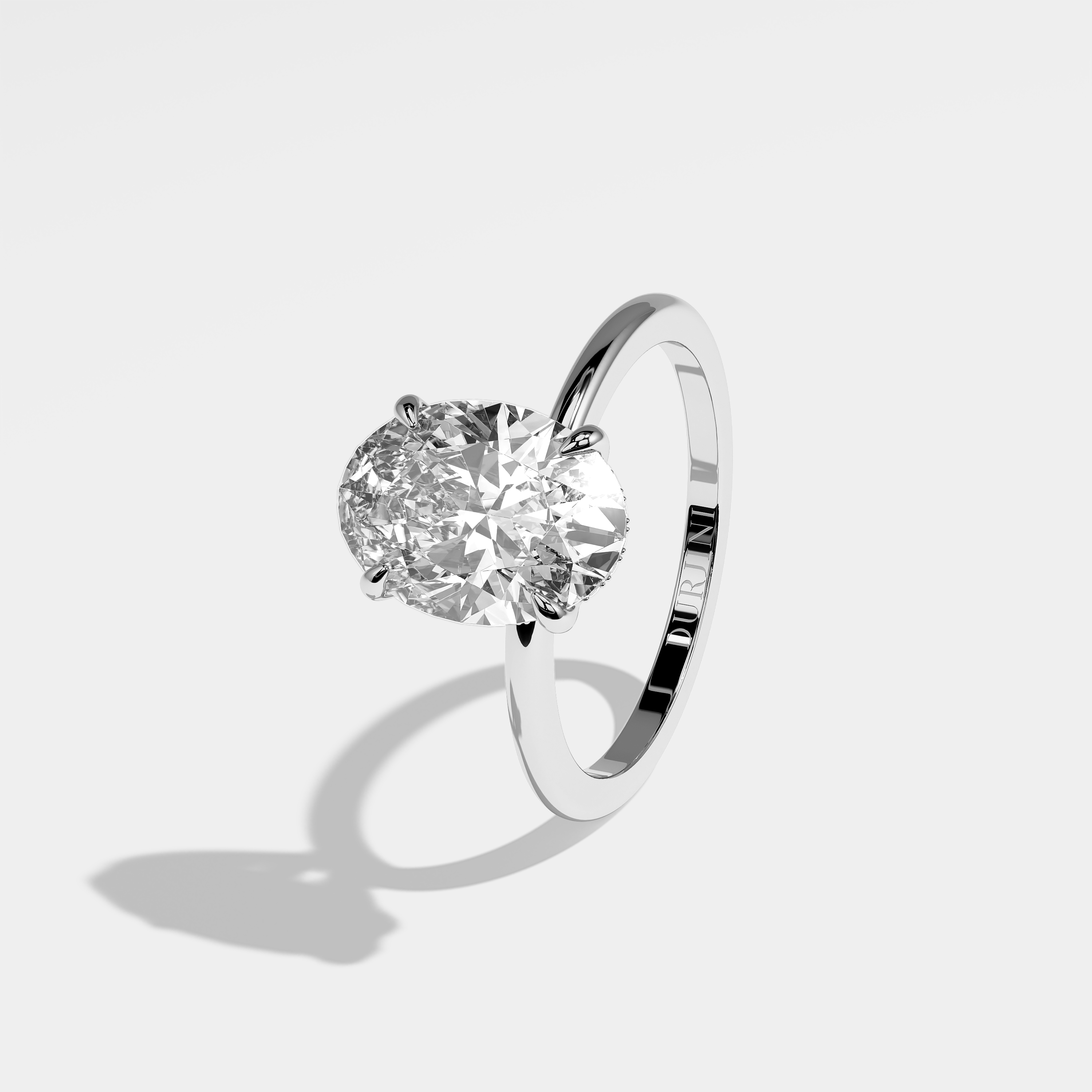 Ariane Diamond Oval Halo Engagement Ring 18K White Gold 3.50ct