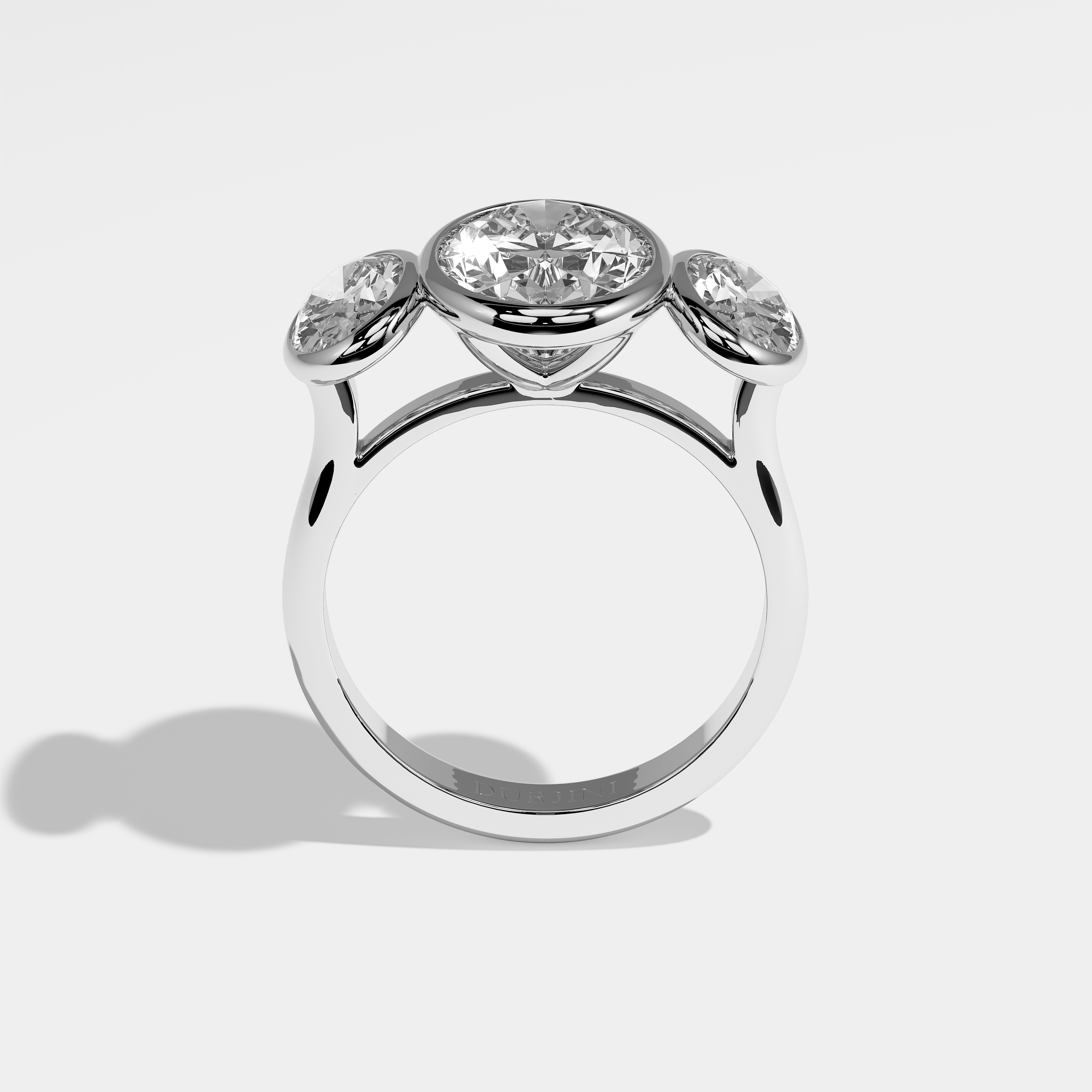 Ariana Diamond Oval Bezel Set Engagement Ring 18K White Gold 8.00ct