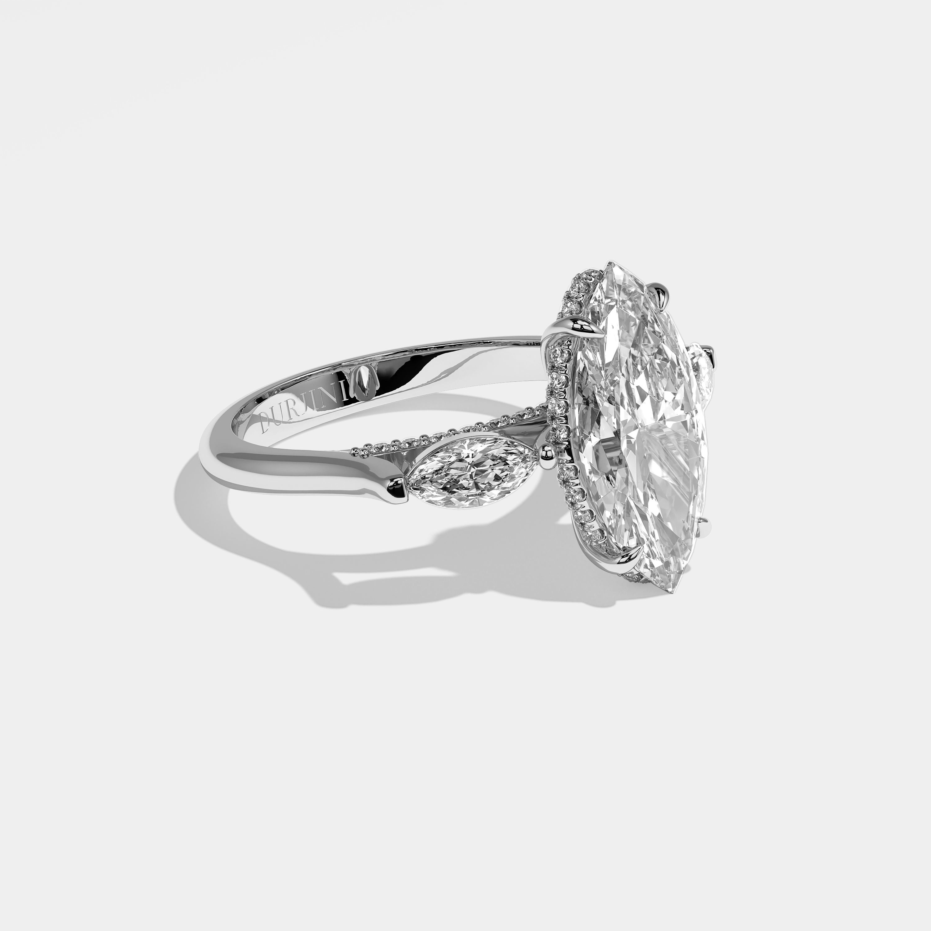 Right View – Kurbãni Durjini Adeline Diamond Marquise Engagement Ring White Gold