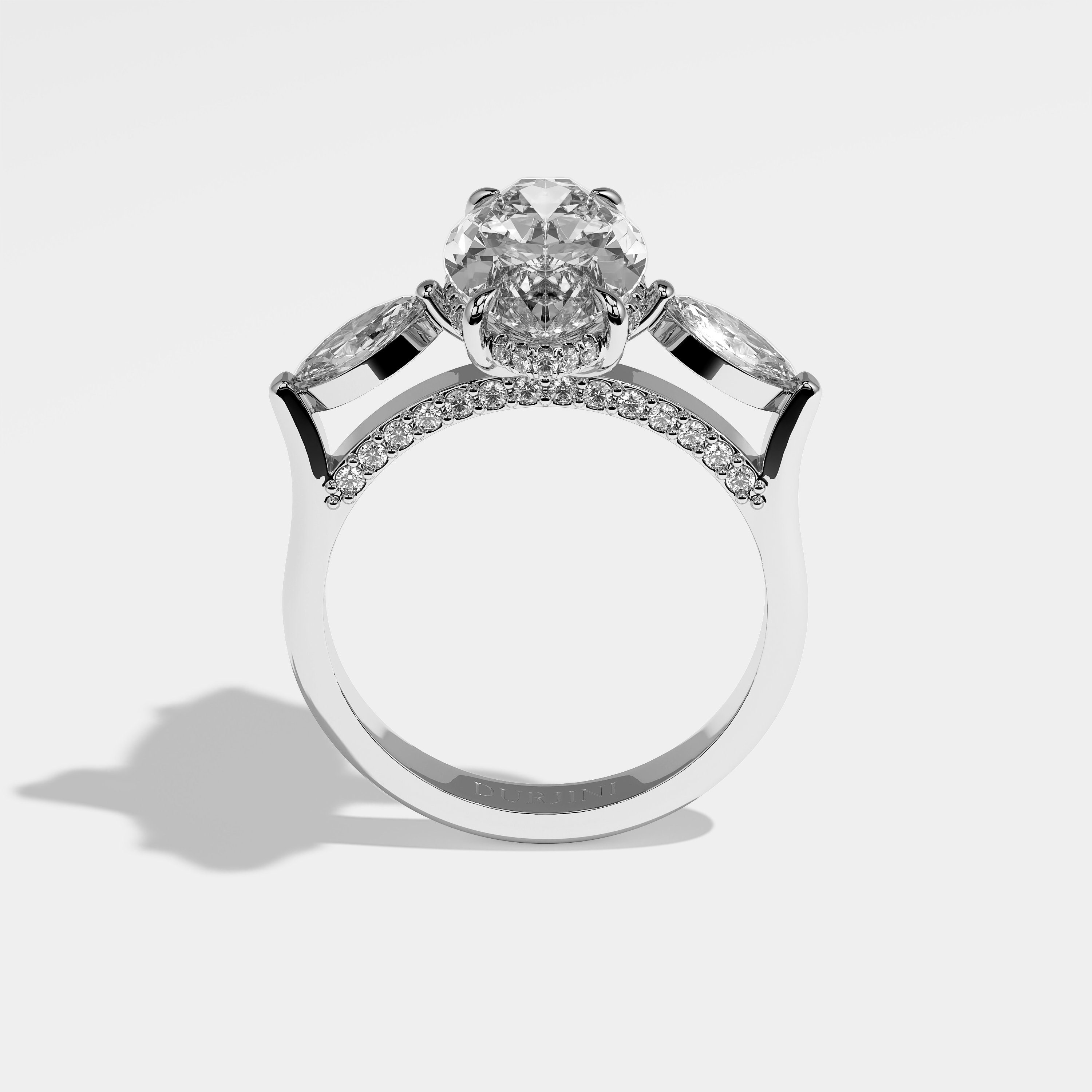 Adeline Diamond Marquise Engagement Ring 18K White Gold 3.00ct