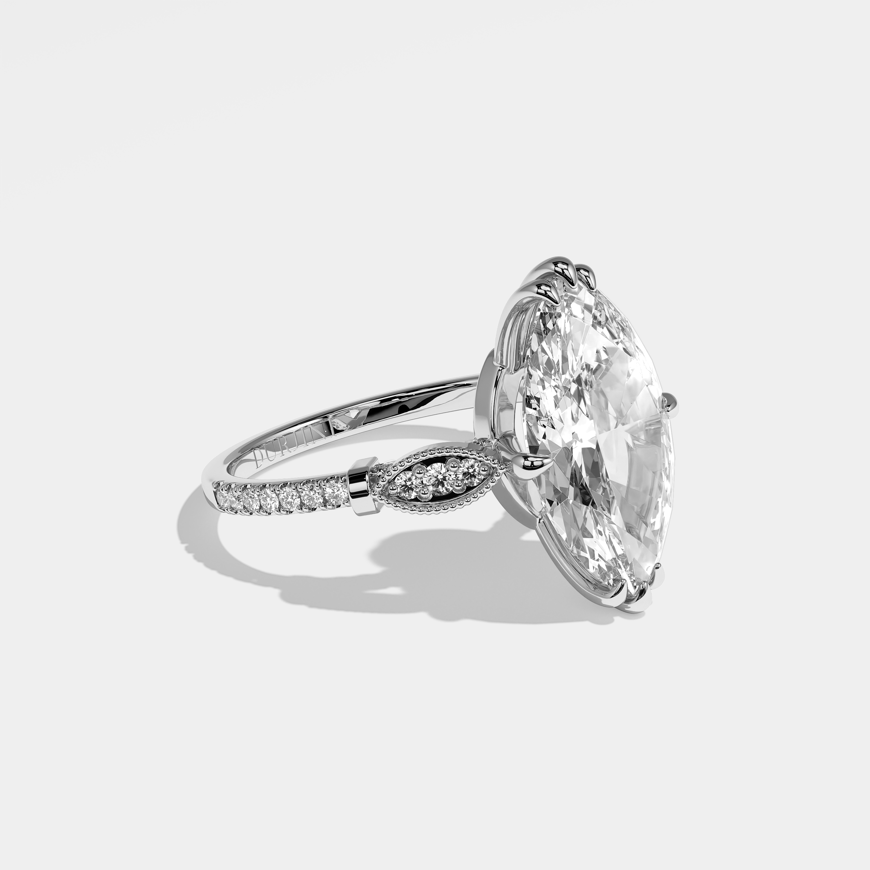 Right View – Kurbãni Durjini Amaya Diamond Marquise Engagement Ring White Gold