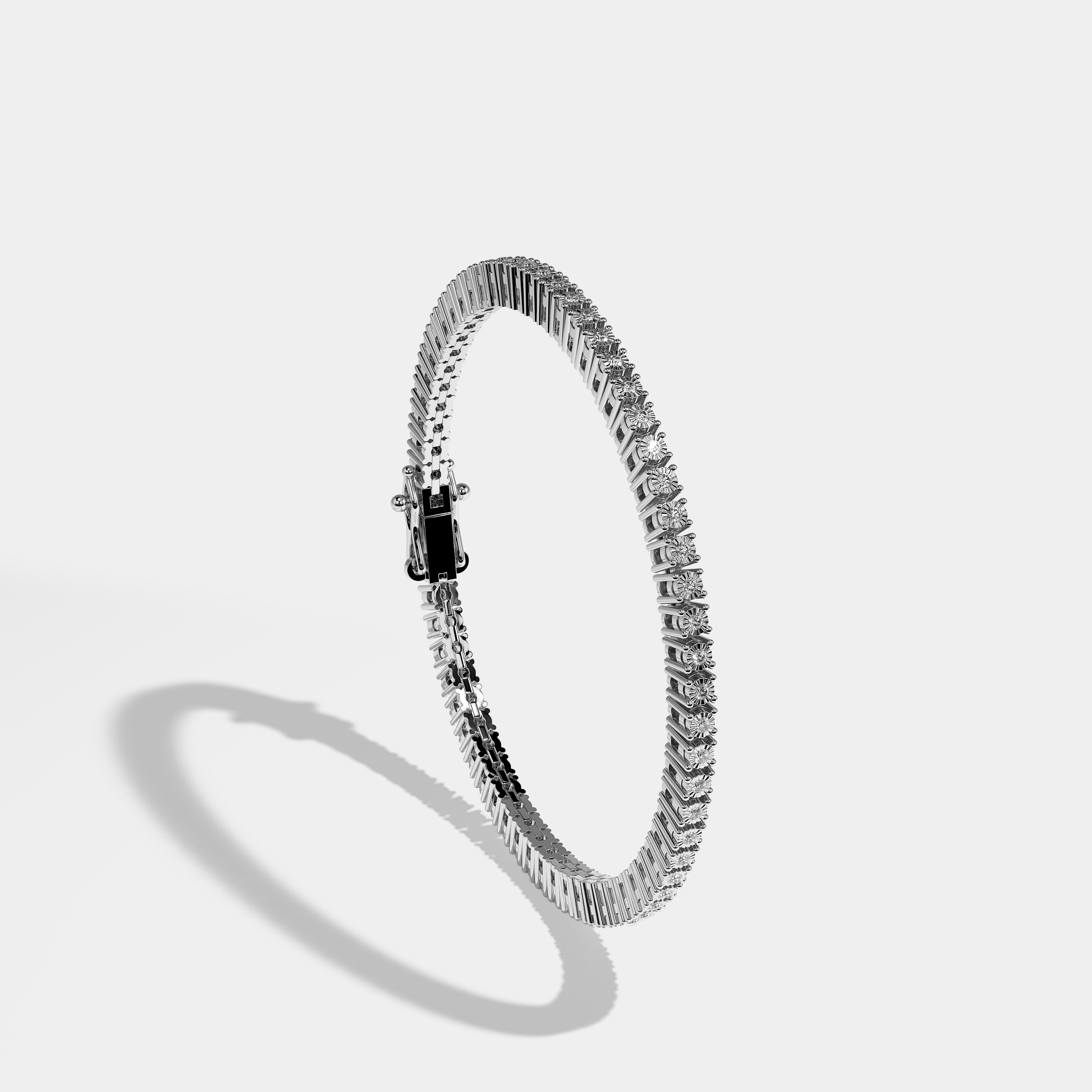 Aitana Diamond Round Brilliant Tennis Bracelet 3MM 18K White Gold 4.00ct