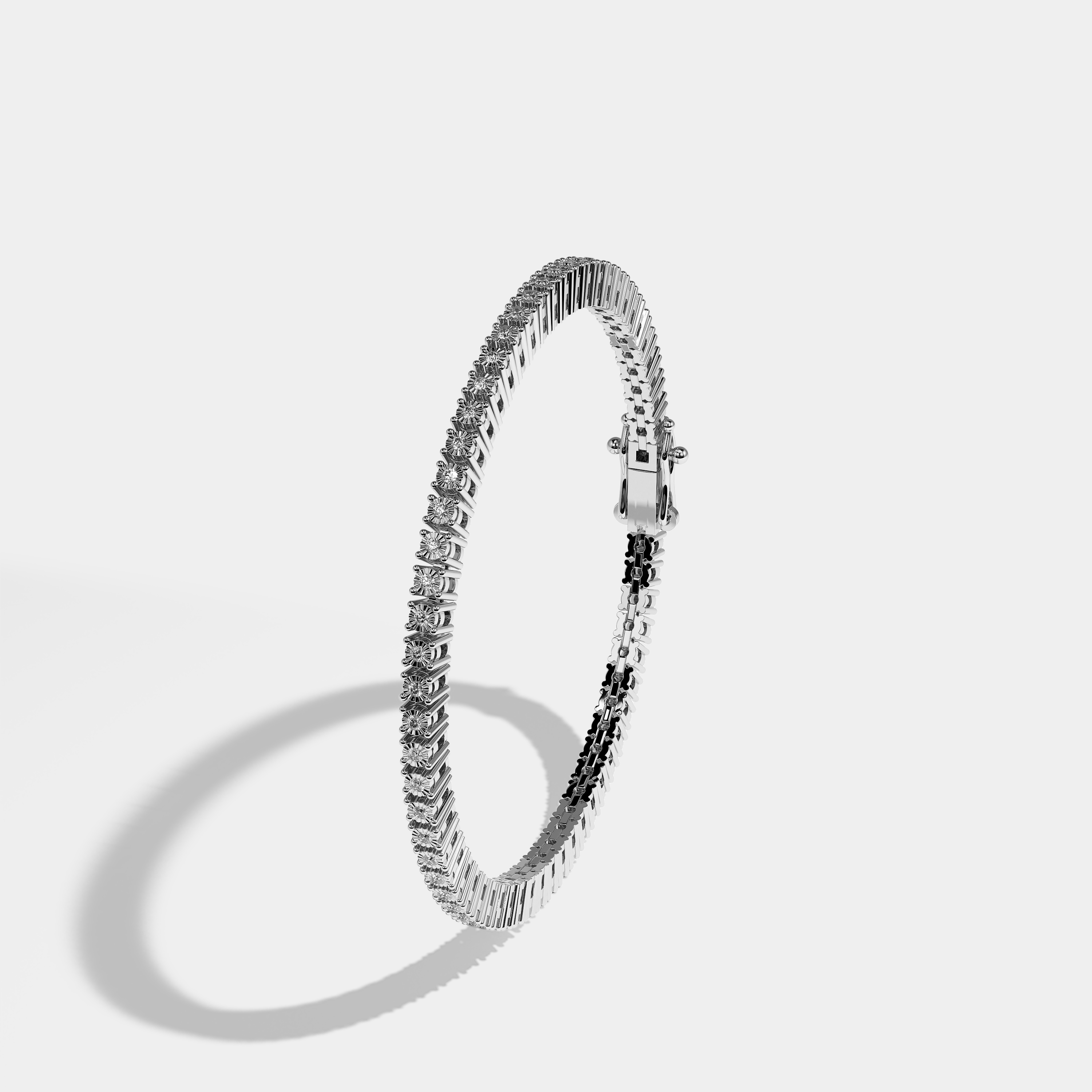 Aitana Diamond Round Brilliant Tennis Bracelet 3MM 18K White Gold 4.00ct
