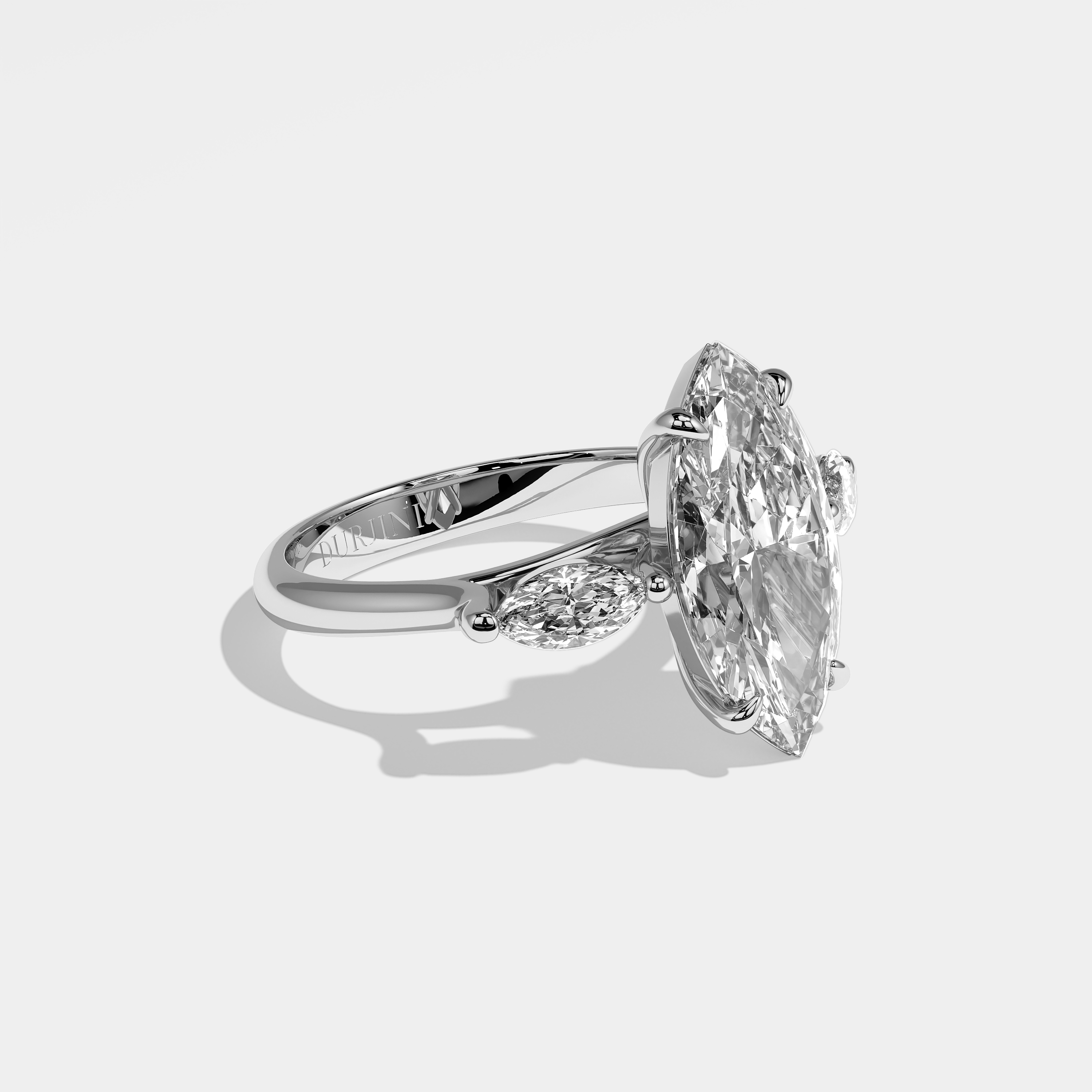 Right View – Kurbãni Durjini Aurelia Diamond Radiant Engagement Ring White Gold