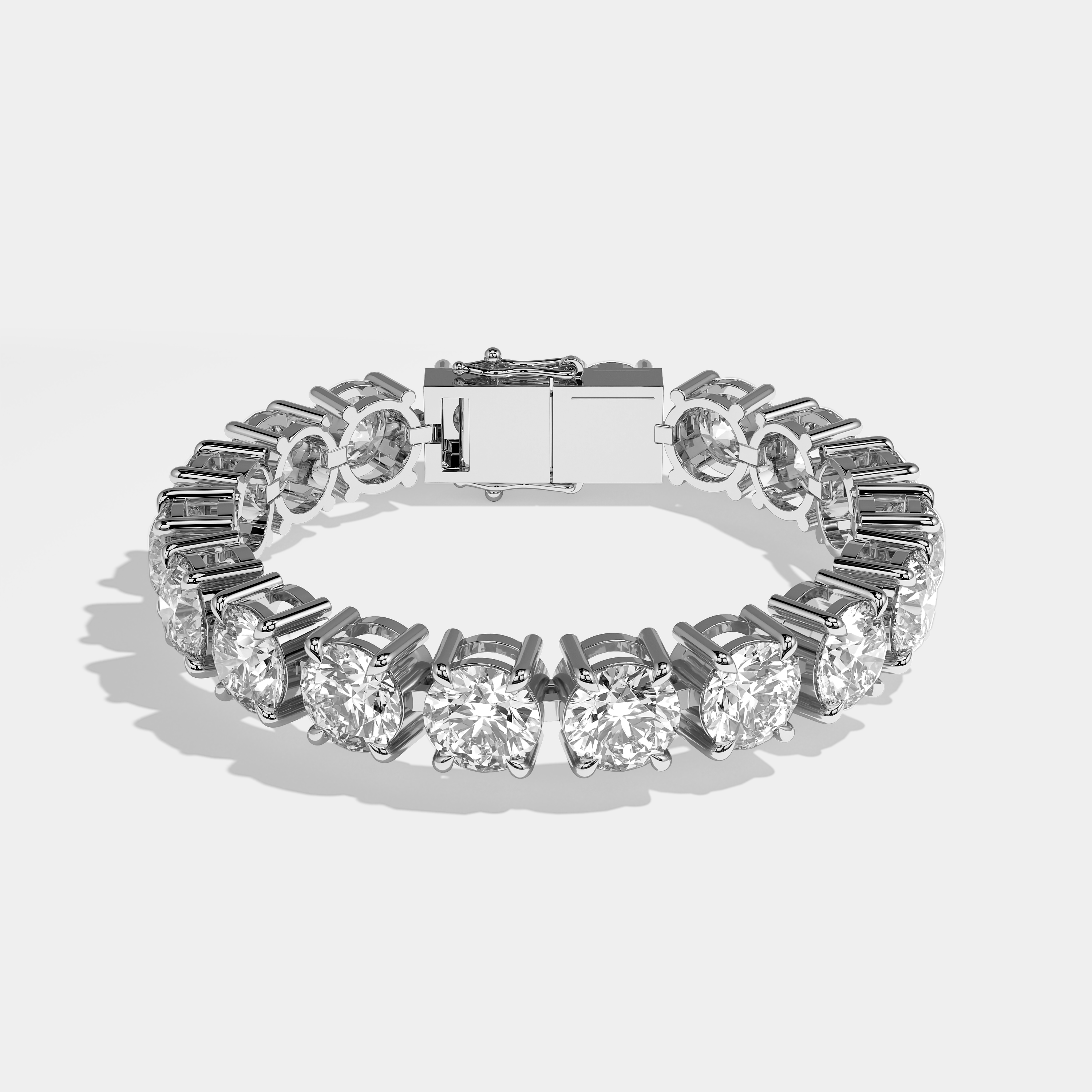 Anaís Diamond Round Brilliant Tennis Bracelet 10MM 18K White Gold 15.00ct