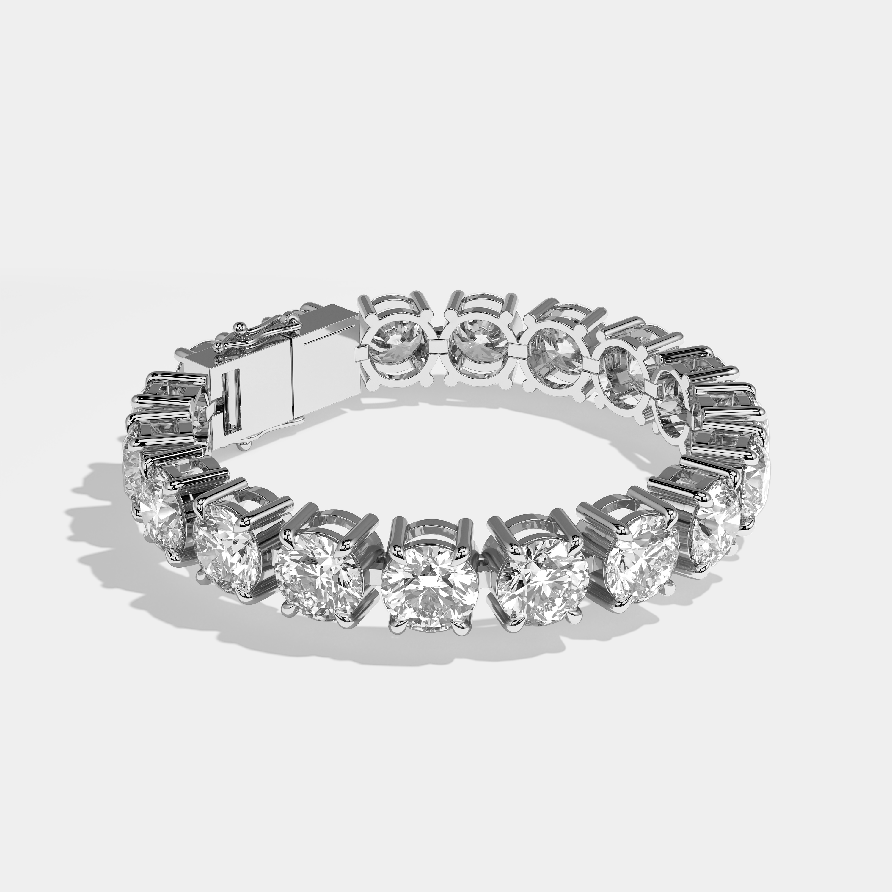 Anaís Diamond Round Brilliant Tennis Bracelet 10MM 18K White Gold 15.00ct