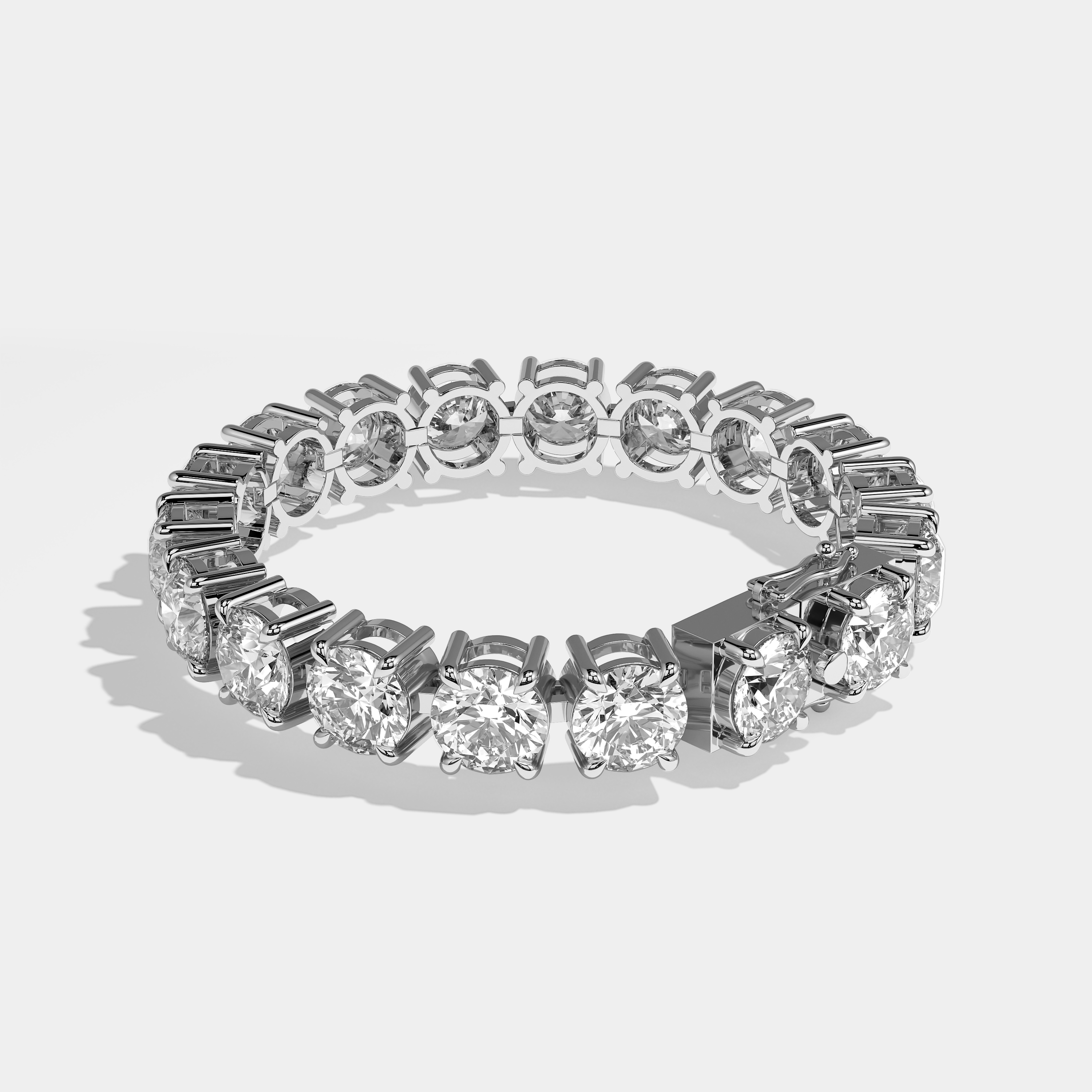 Anaís Diamond Round Brilliant Tennis Bracelet 10MM 18K White Gold 15.00ct