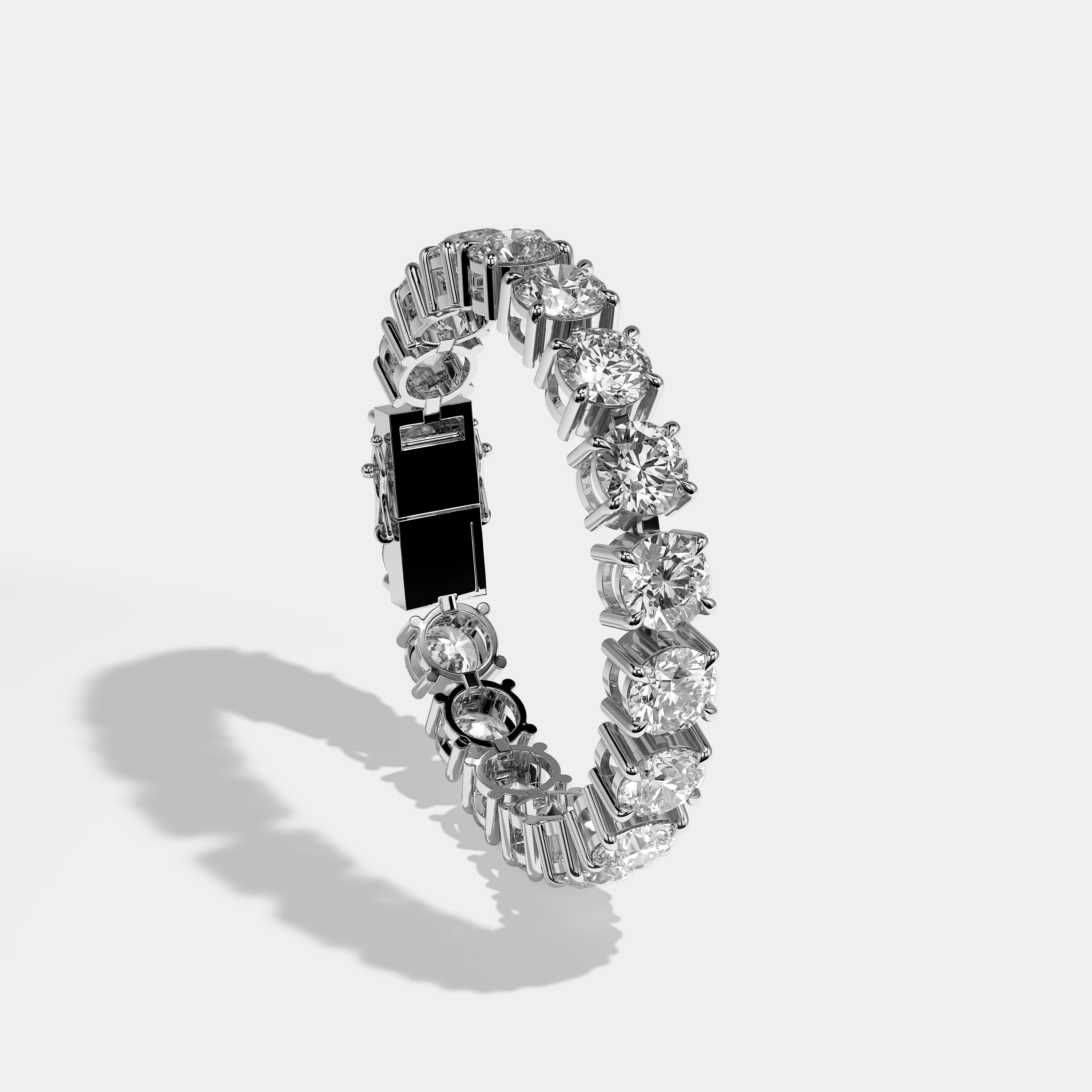 Anaís Diamond Round Brilliant Tennis Bracelet 10MM 18K White Gold 15.00ct