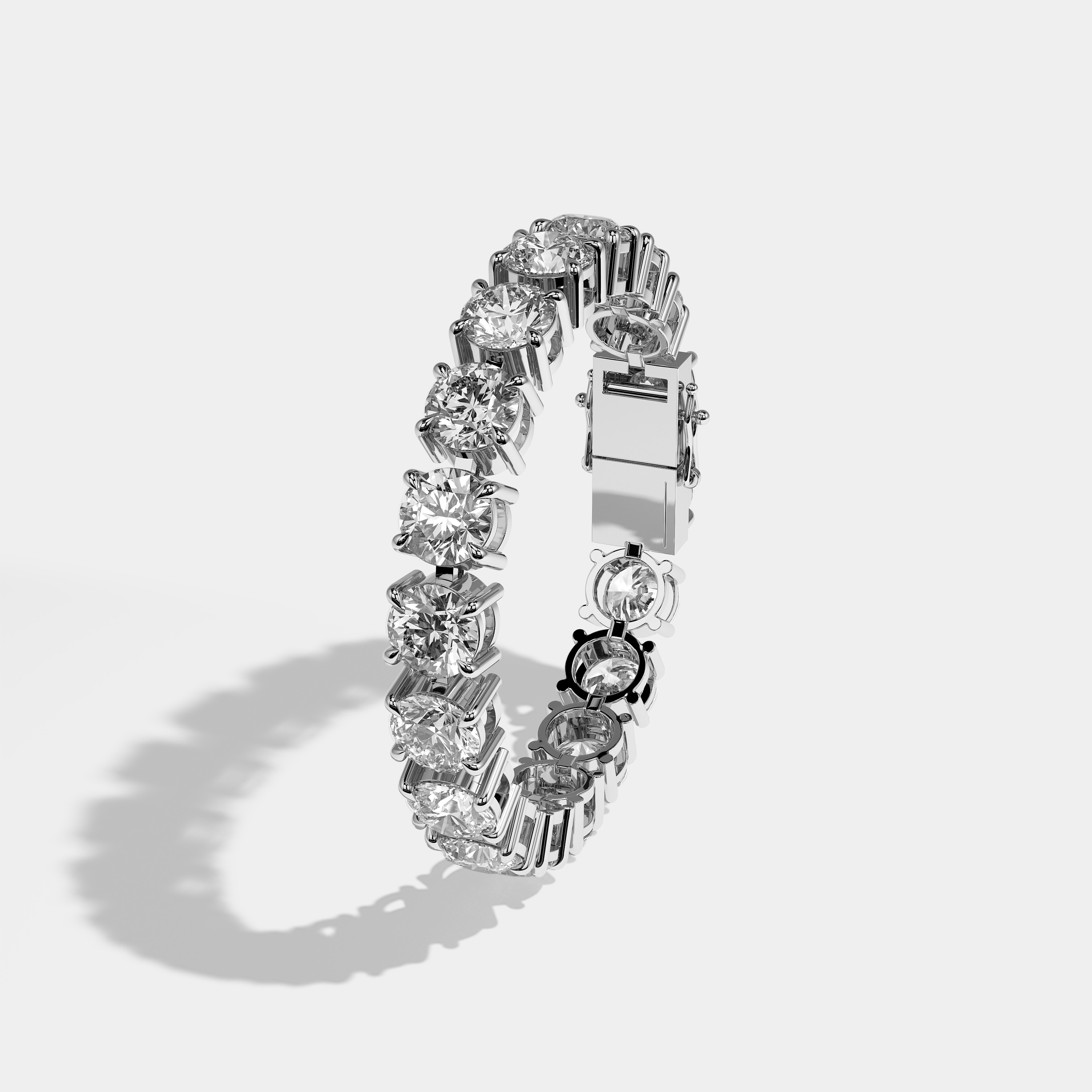 Anaís Diamond Round Brilliant Tennis Bracelet 10MM 18K White Gold 15.00ct