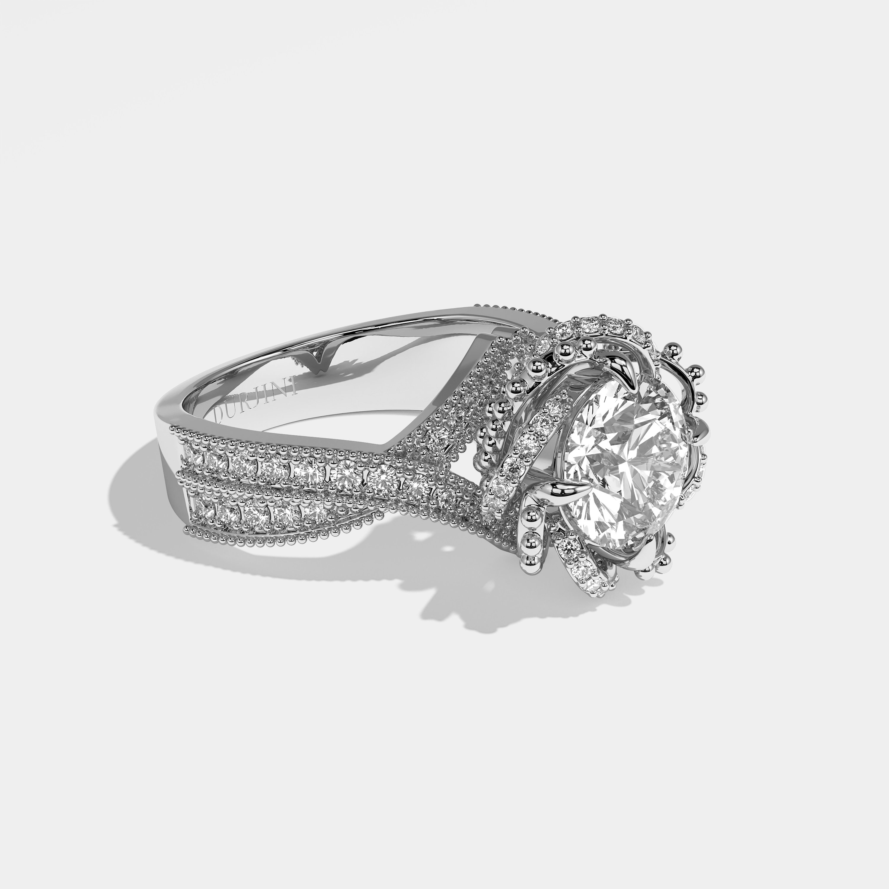 Amparo Diamond Round Brilliant Engagement Ring 18K White Gold 8.00ct