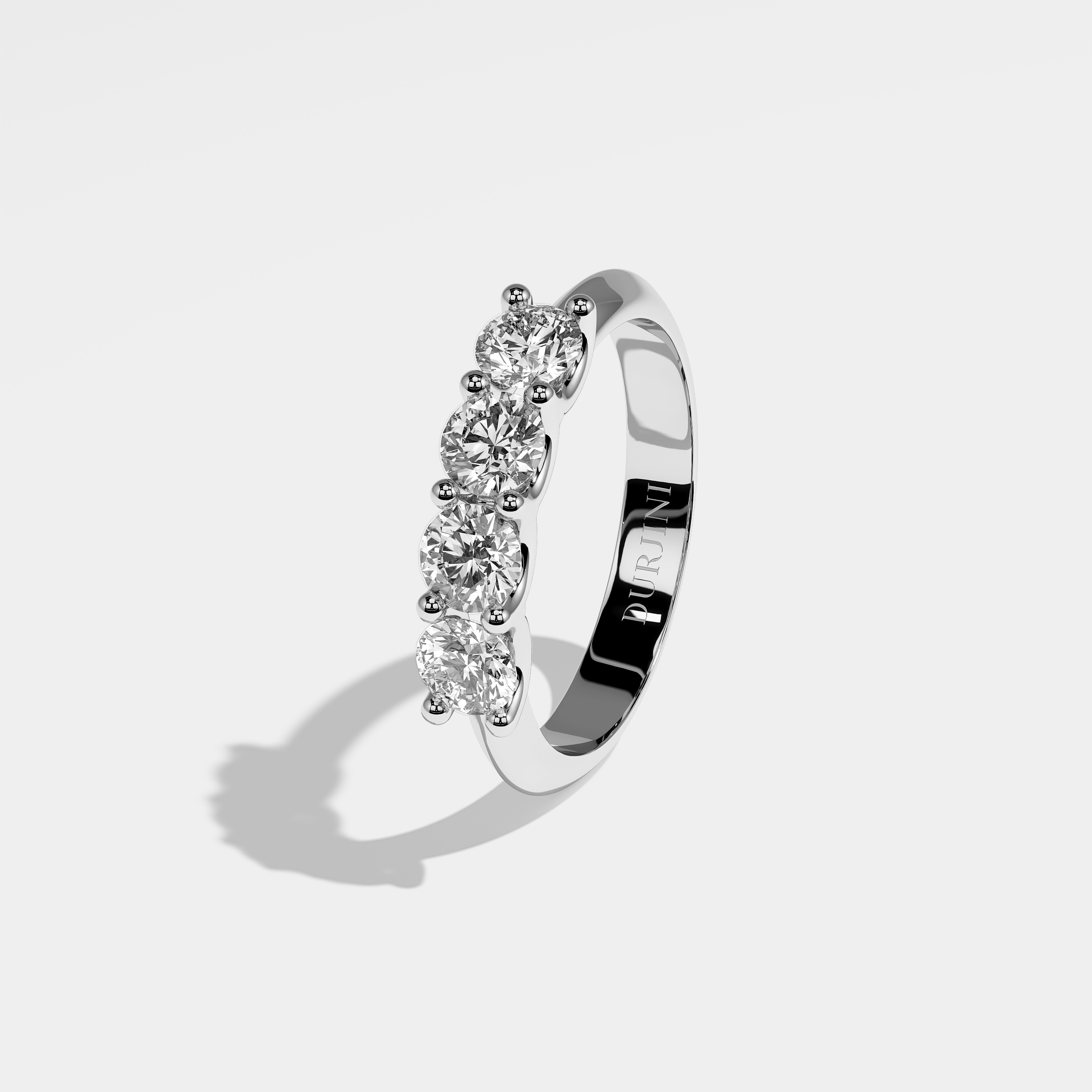 Left View – Kurbãni Durjini Apolline Diamond Round Brilliant Engagement Ring White Gold