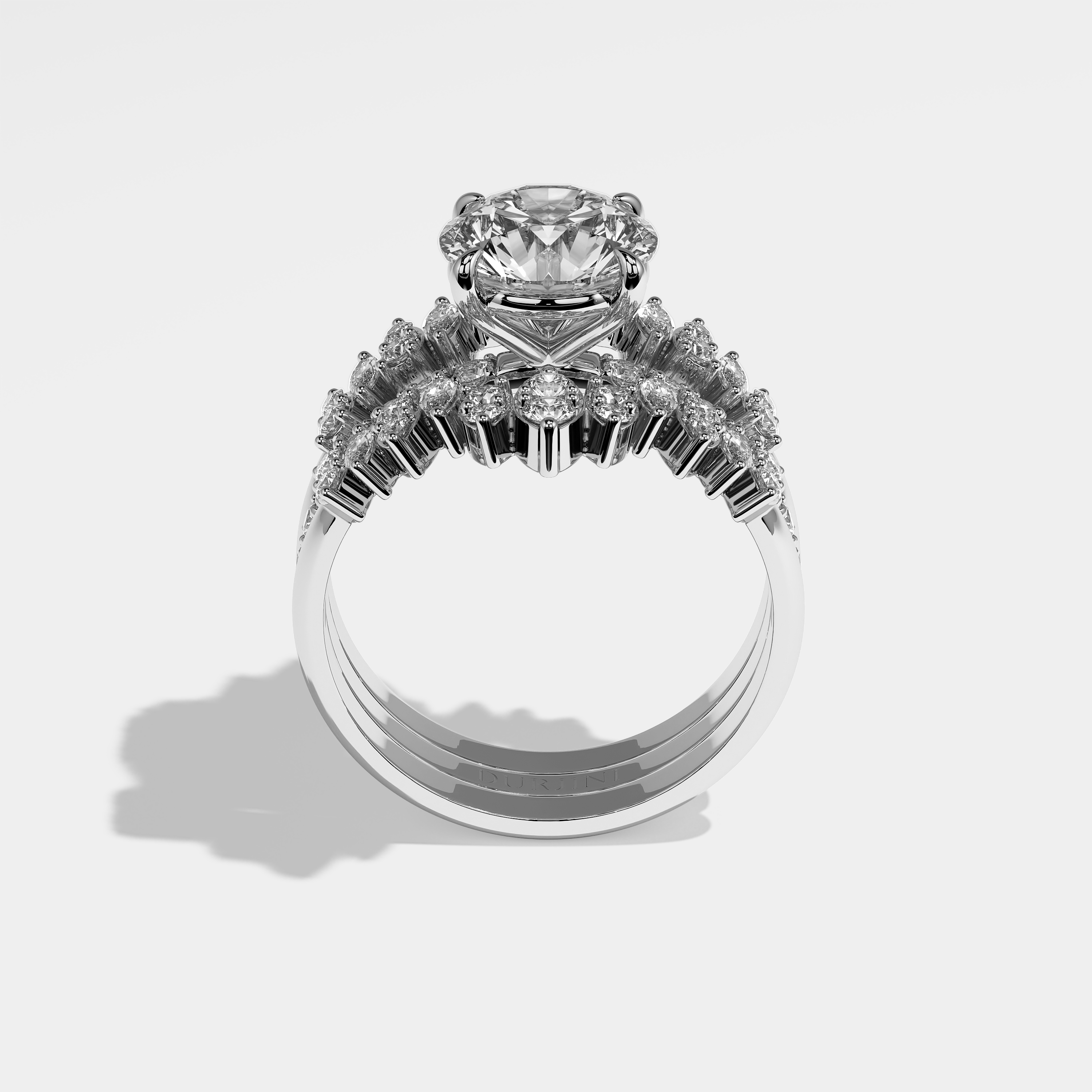 Ariane Diamond Round Brilliant Engagement Ring 18K White Gold 10.00ct (Set of 2)