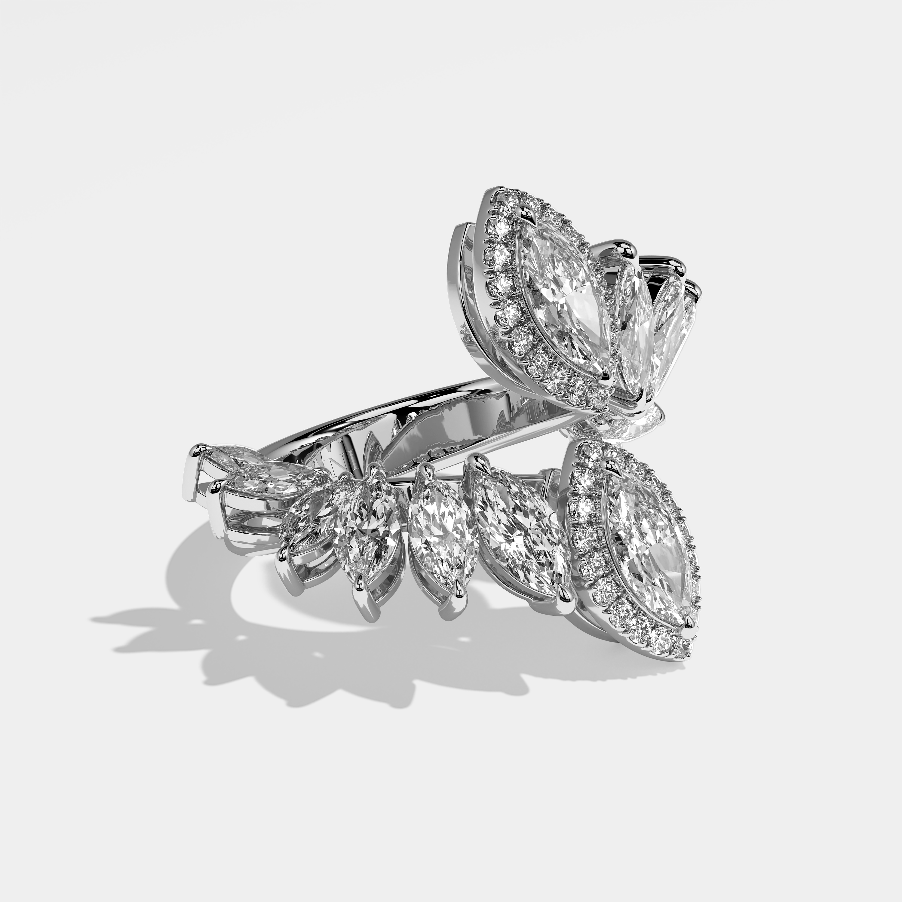 Right View – Kurbãni Durjini Ariana Diamond Marquise Engagement Ring White Gold