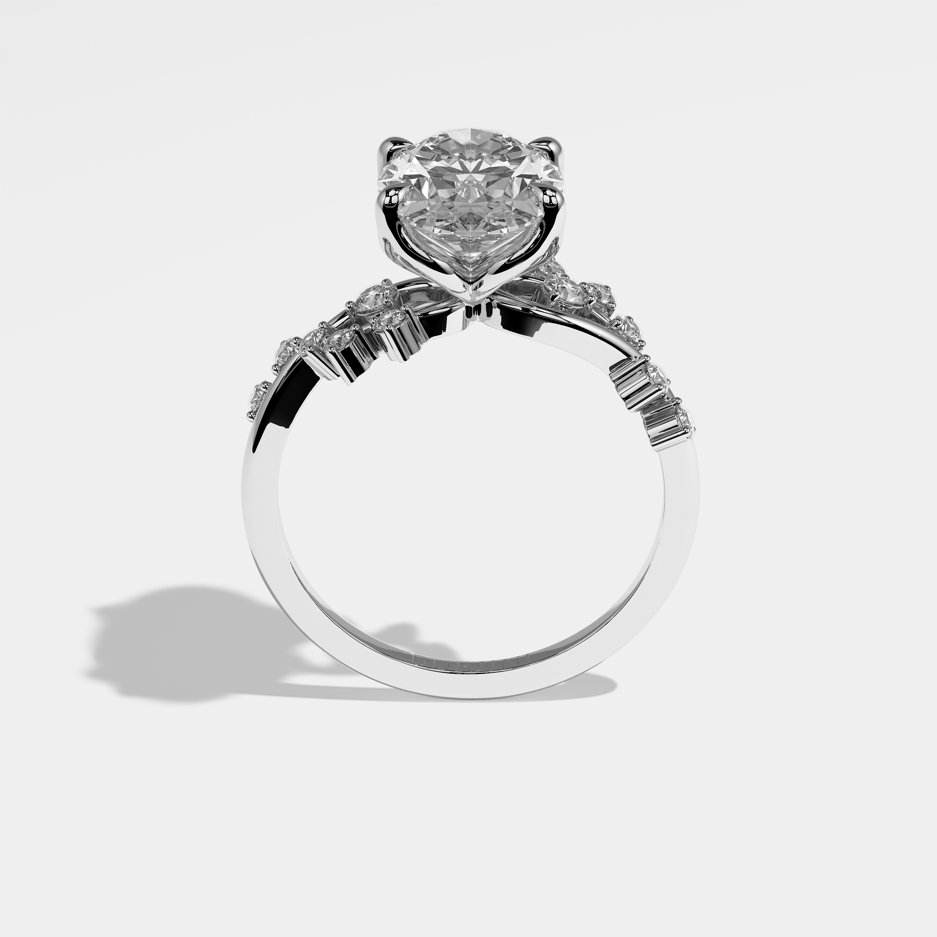 Atusa Diamond Oval Engagement Ring 18K White Gold 6.00ct