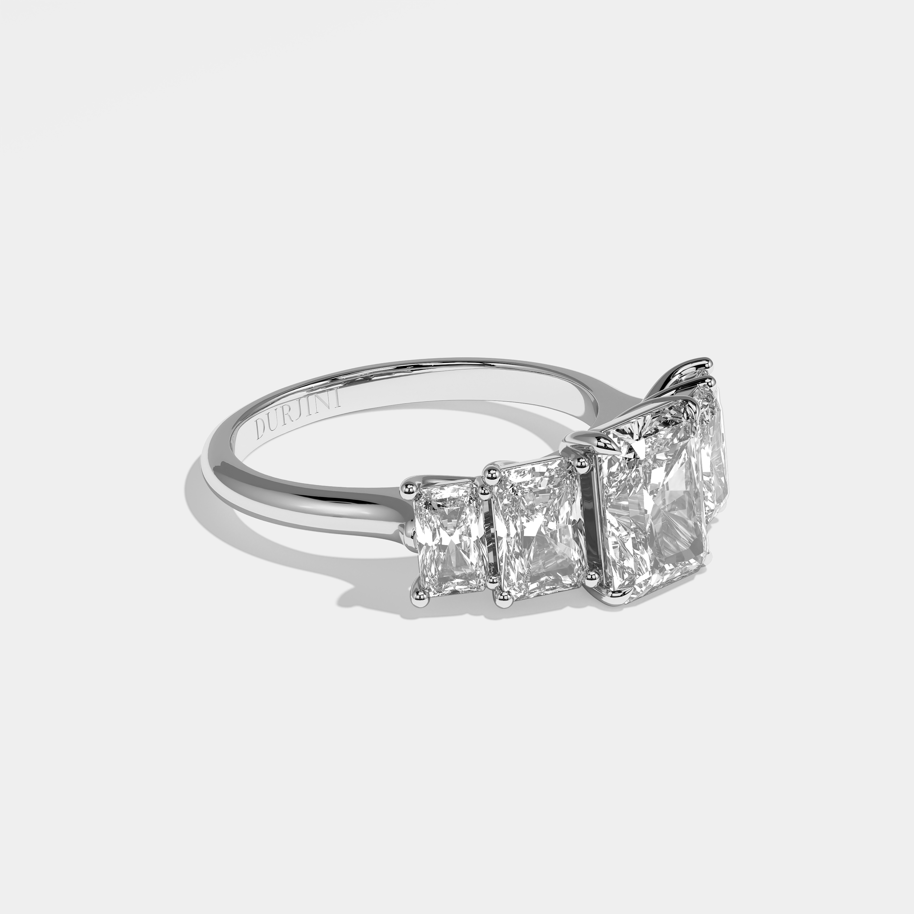 Right View – Kurbãni Durjini Afsaneh Diamond Radiant Engagement Ring White Gold