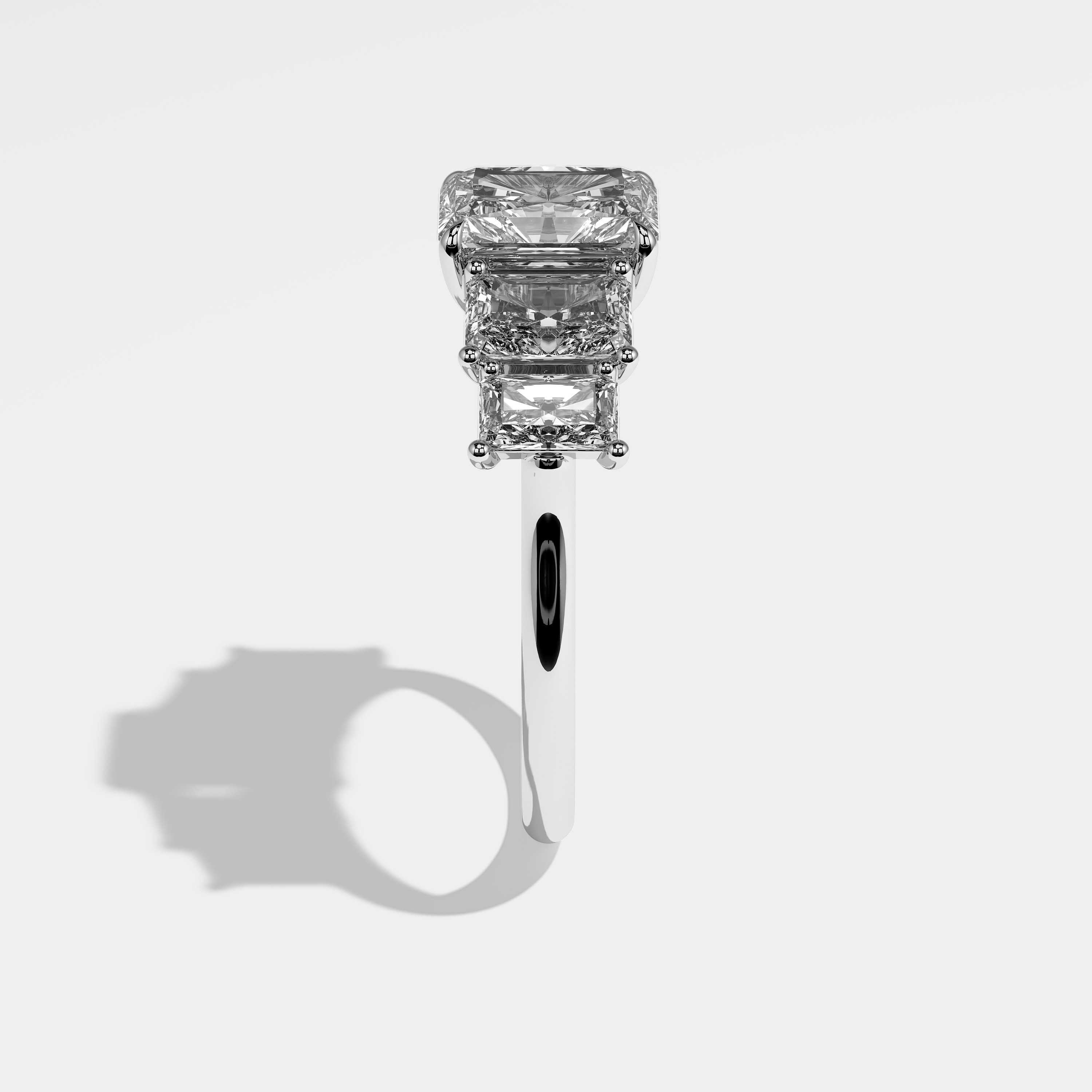 Side View – Kurbãni Durjini Afsaneh Diamond Radiant Engagement Ring White Gold