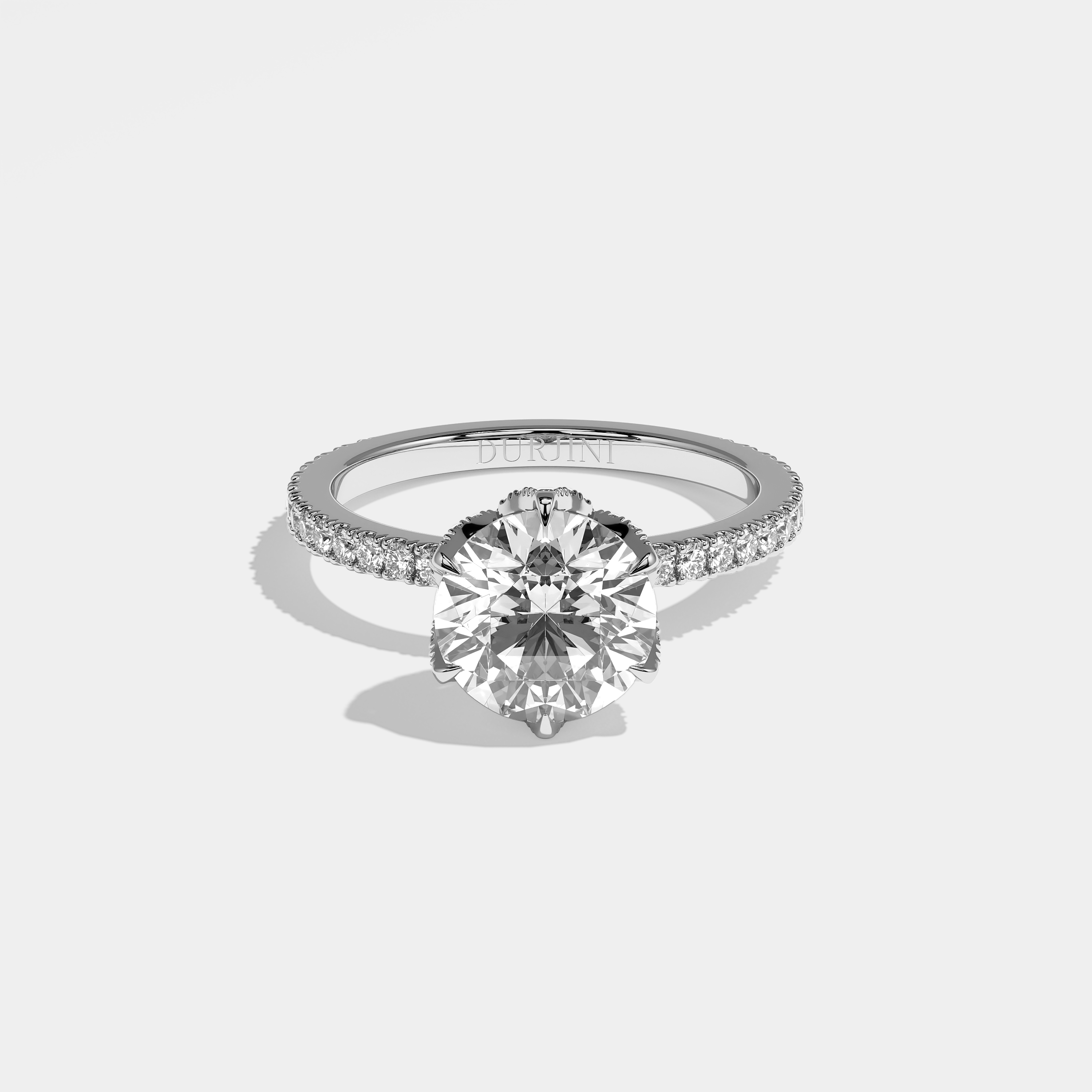Ava Diamond Round Brilliant Engagement Ring 18K White Gold 4.00ct