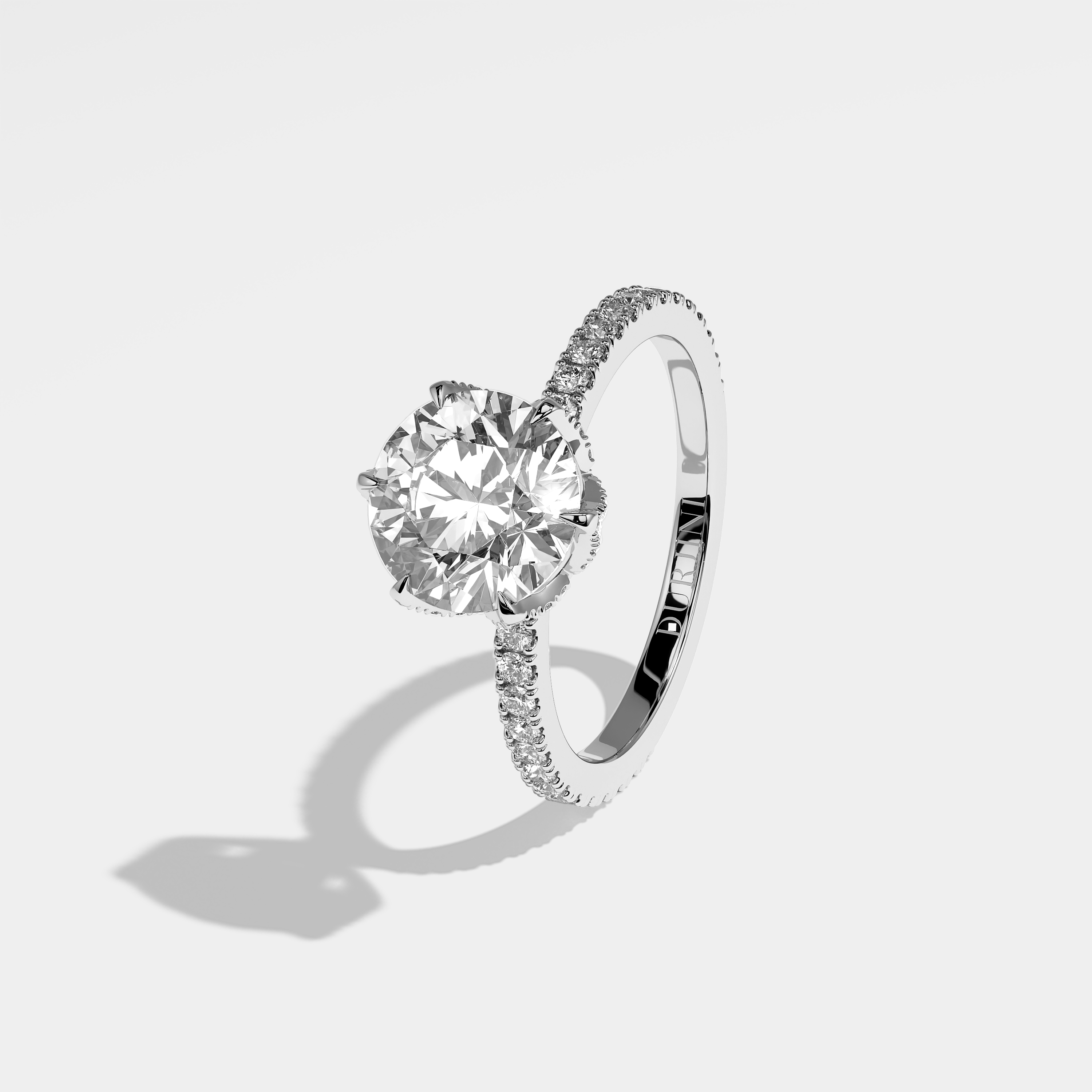 Left View – Kurbãni Durjini Ava Diamond Round Brilliant Engagement Ring White Gold