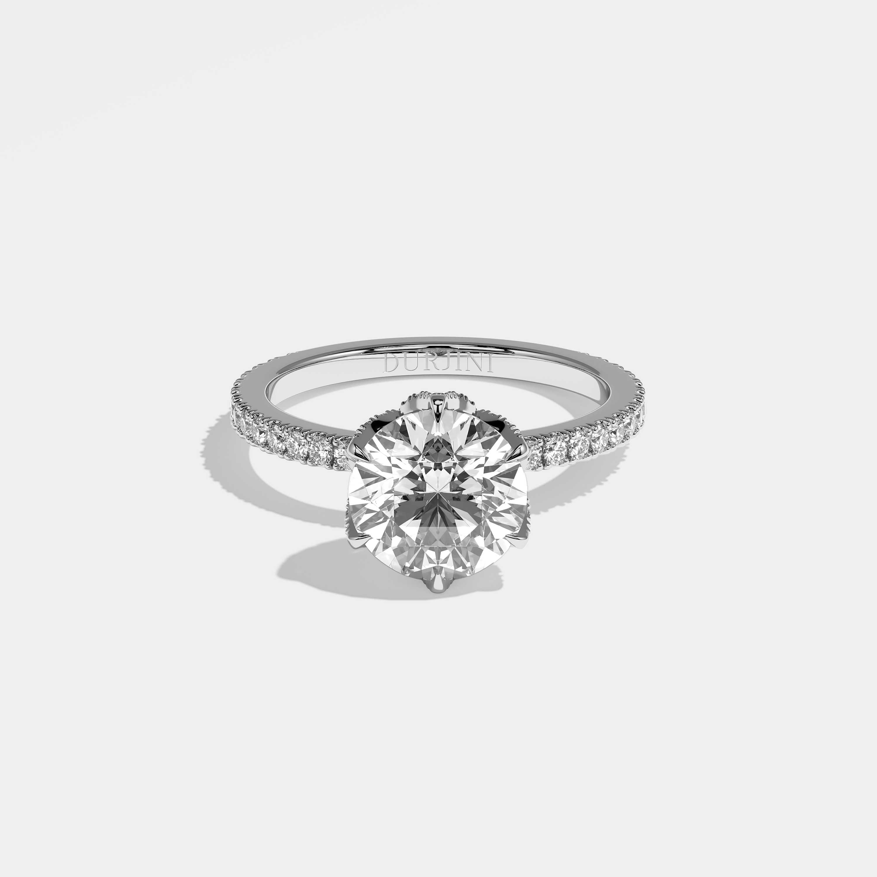 Azadeh Diamond Round Brilliant Engagement Ring 18K White Gold 3.50ct