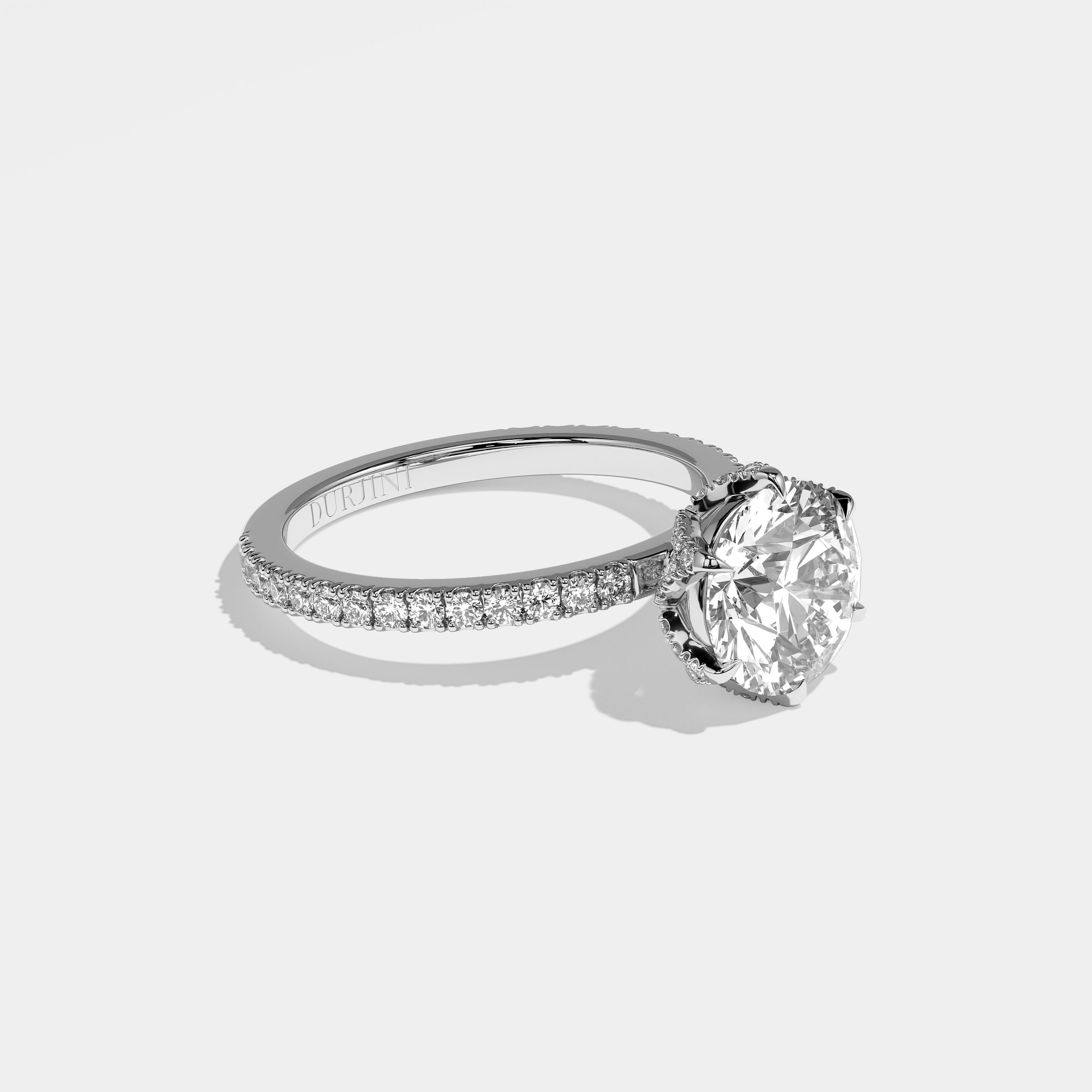 Azadeh Diamond Round Brilliant Engagement Ring 18K White Gold 3.50ct