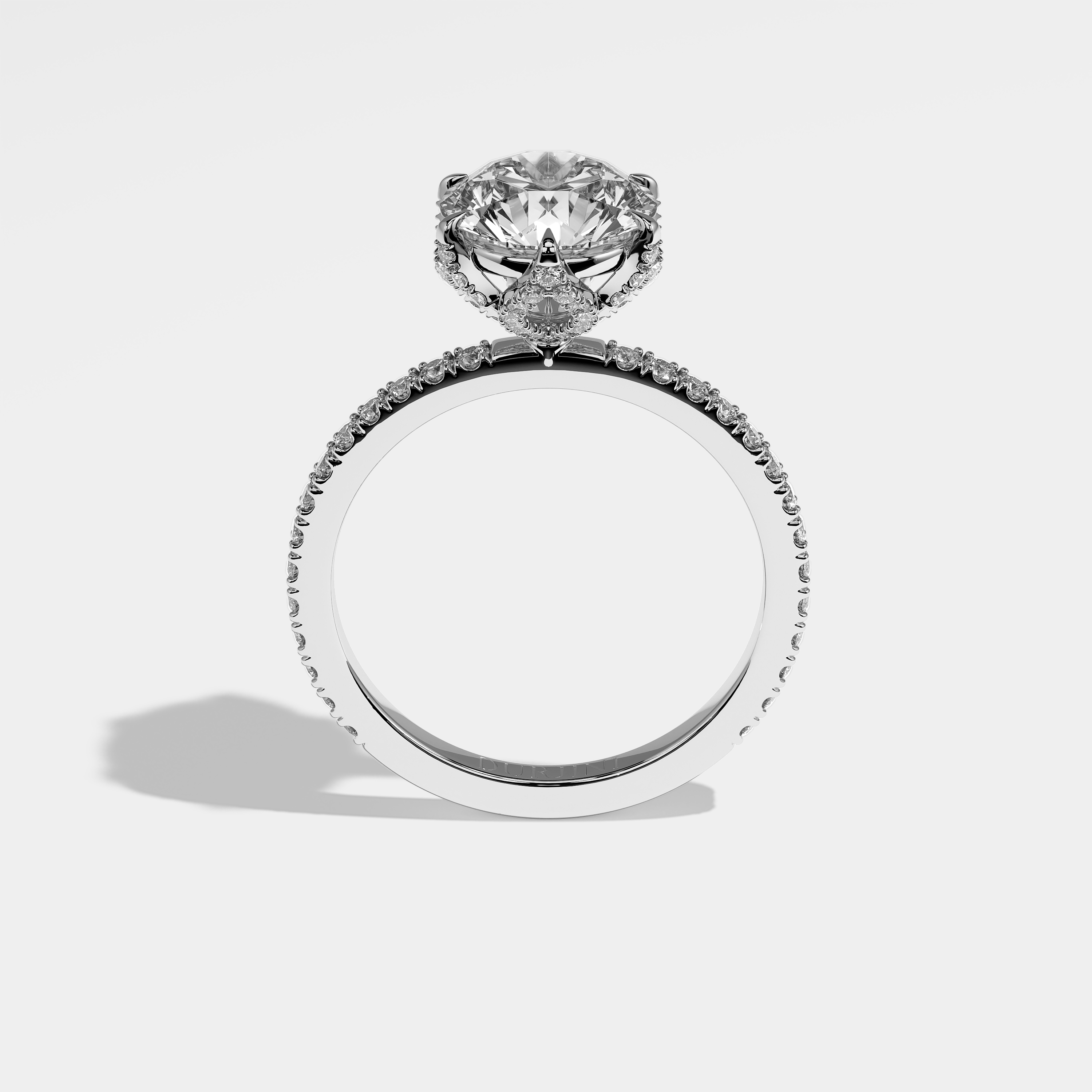 Azadeh Diamond Round Brilliant Engagement Ring 18K White Gold 3.50ct