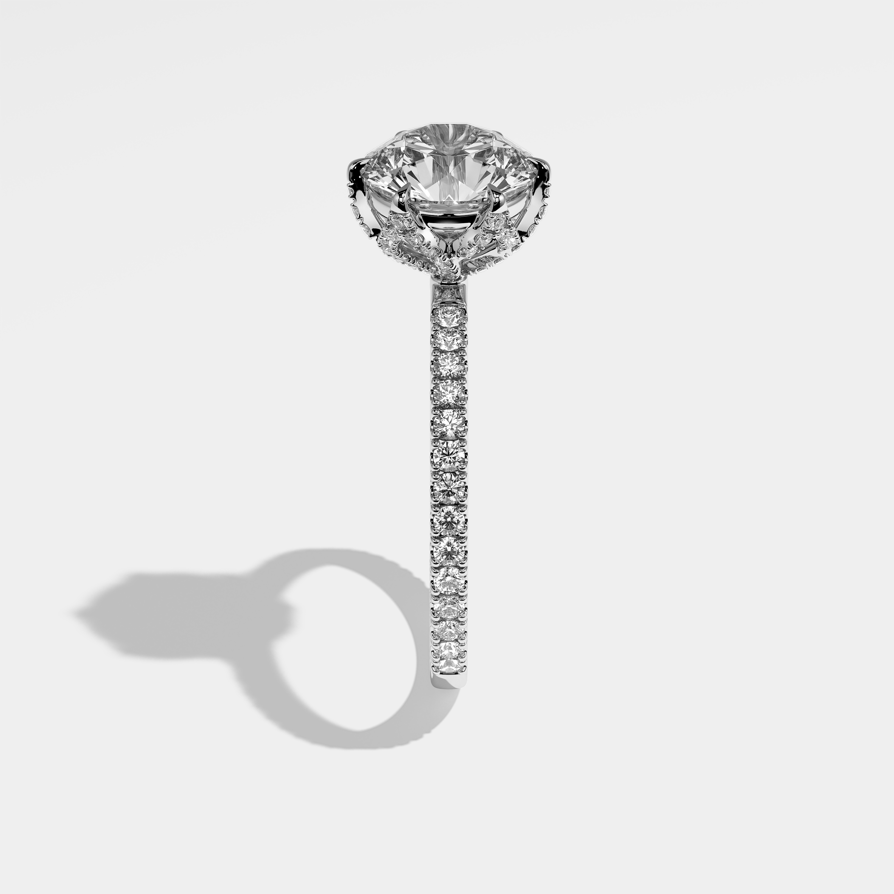Azadeh Diamond Round Brilliant Engagement Ring 18K White Gold 3.50ct