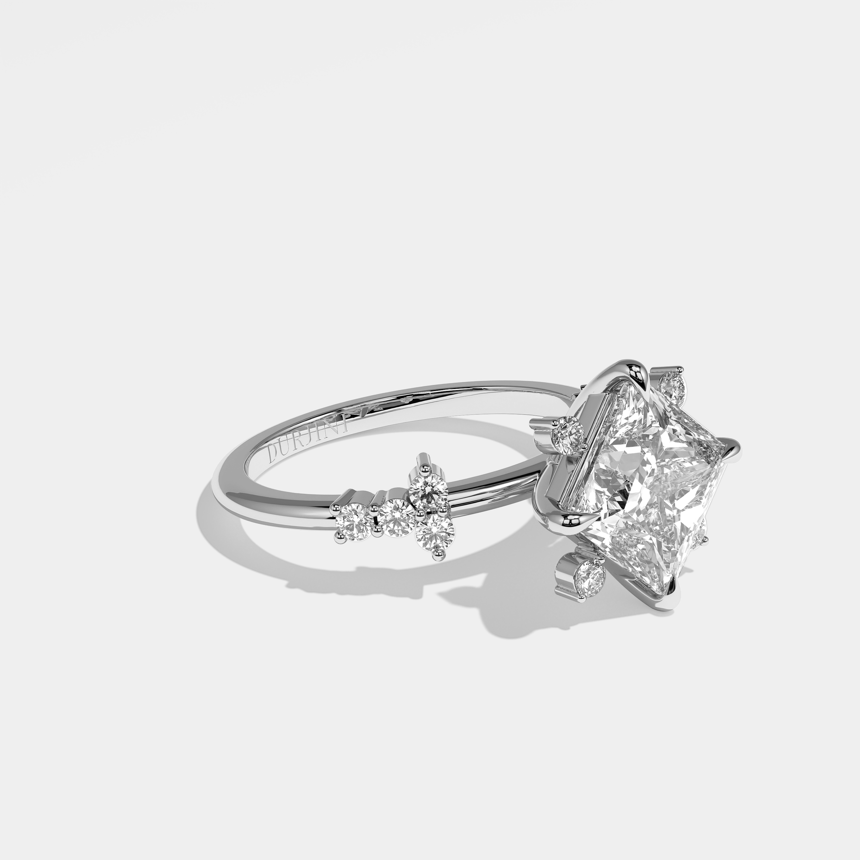 Right View – Kurbãni Durjini Atoosa Diamond Princess Engagement Ring White Gold