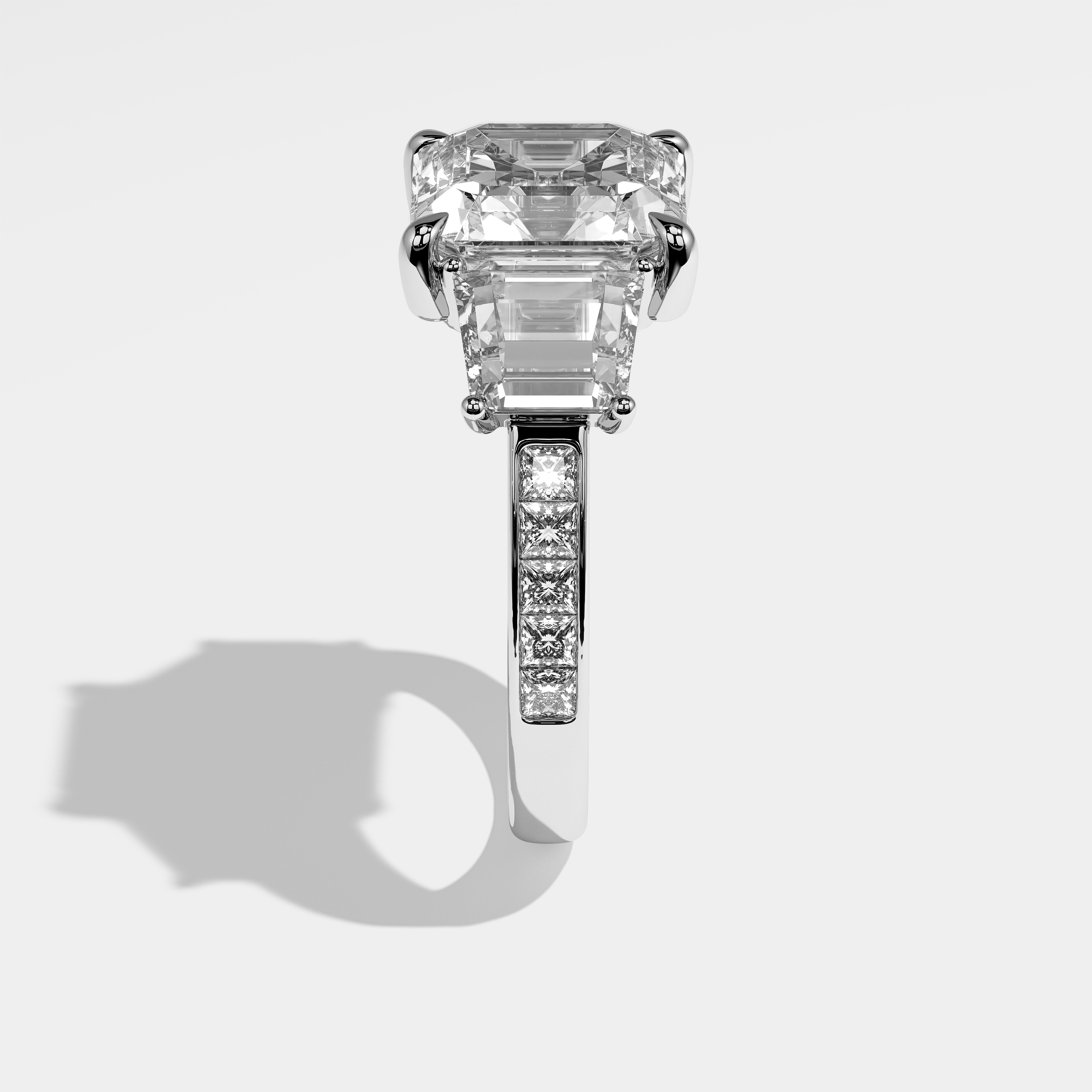 Side View – Kurbãni Durjini Anousheh Diamond Asscher Engagement Ring White Gold