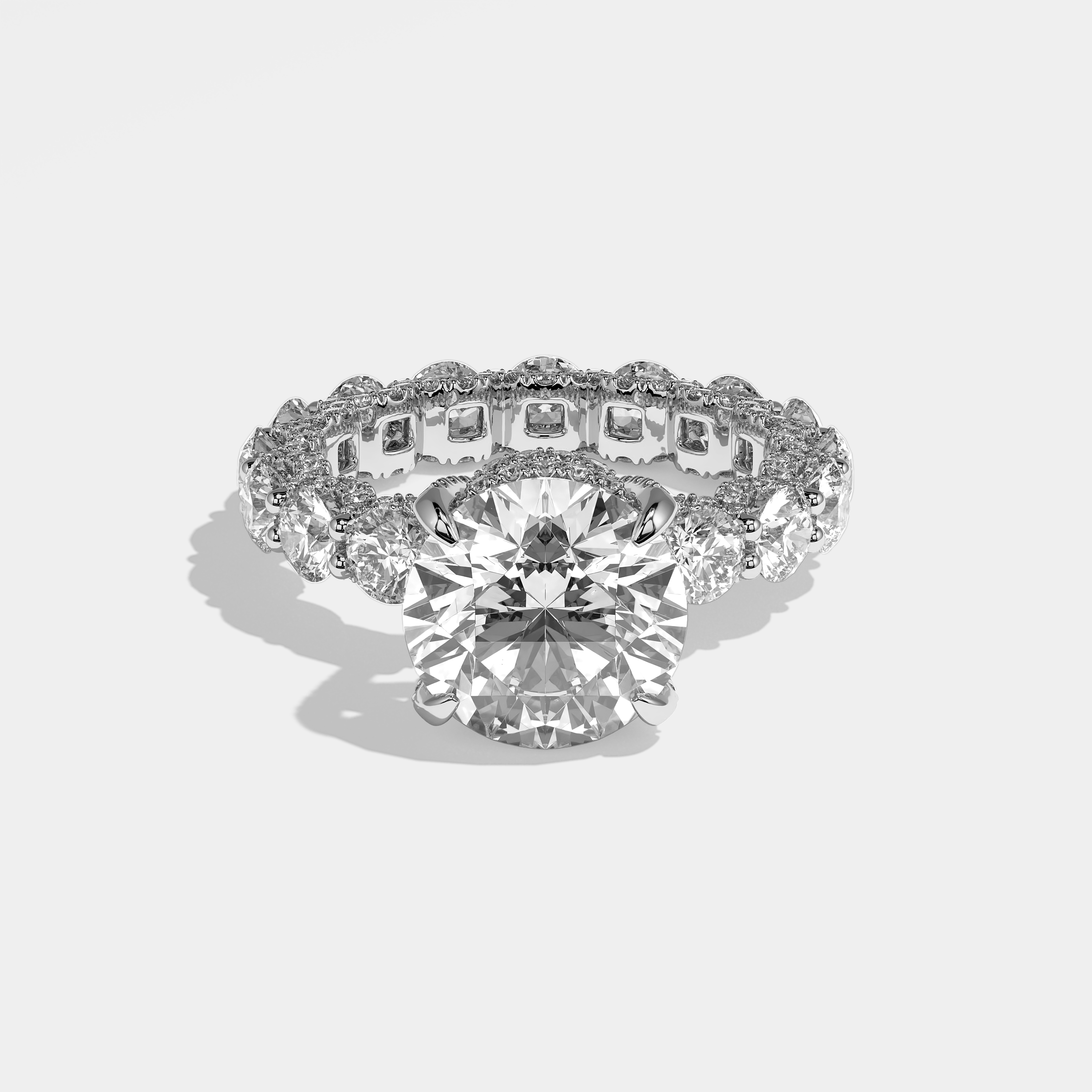 Addison Diamond Round Brilliant Engagement Ring 18K White Gold 18.00ct
