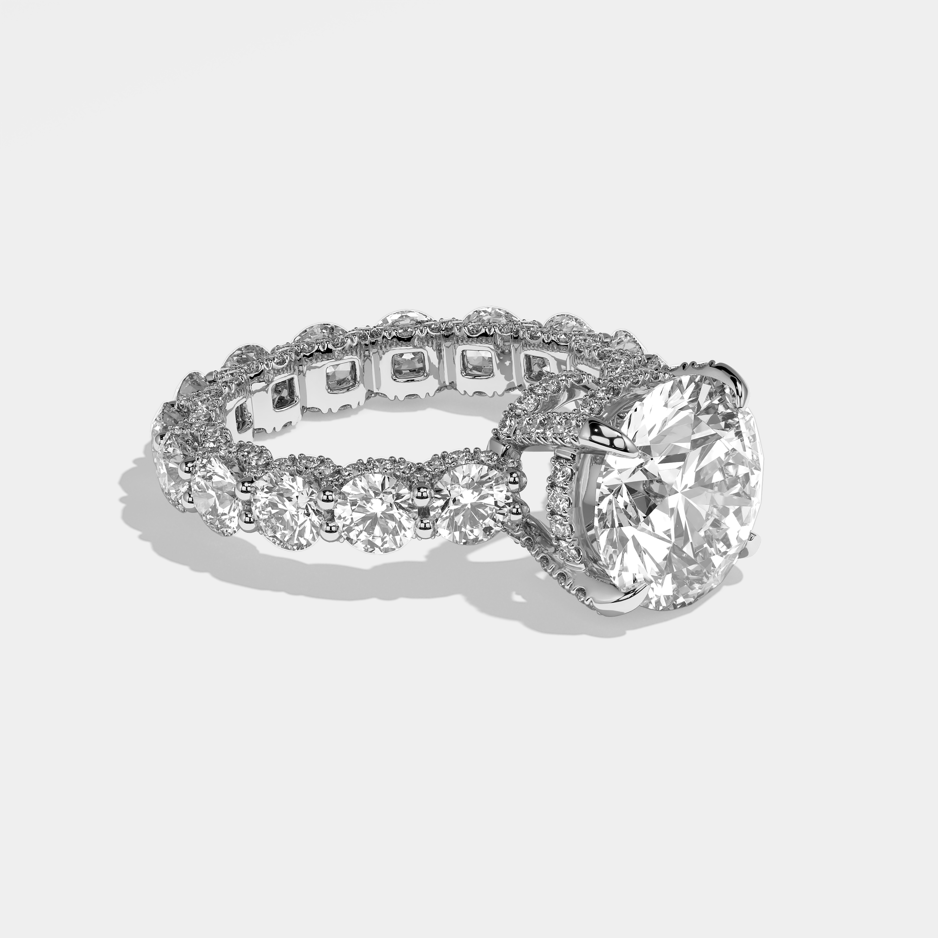 Addison Diamond Round Brilliant Engagement Ring 18K White Gold 18.00ct