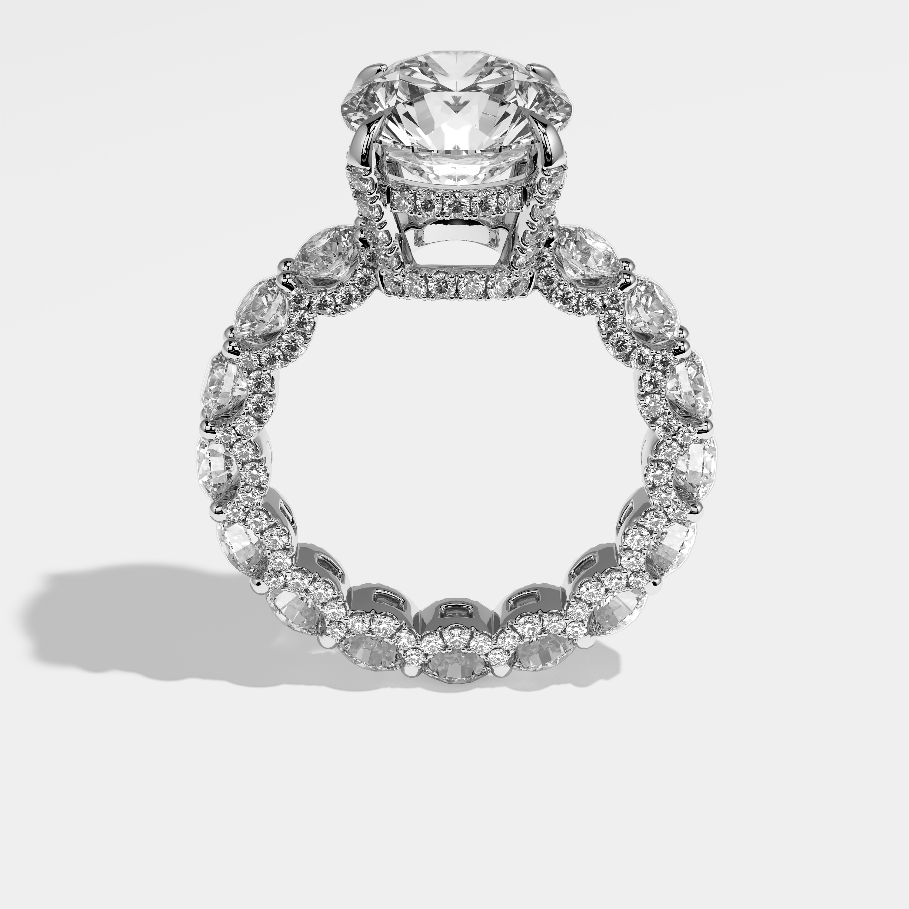 Addison Diamond Round Brilliant Engagement Ring 18K White Gold 18.00ct