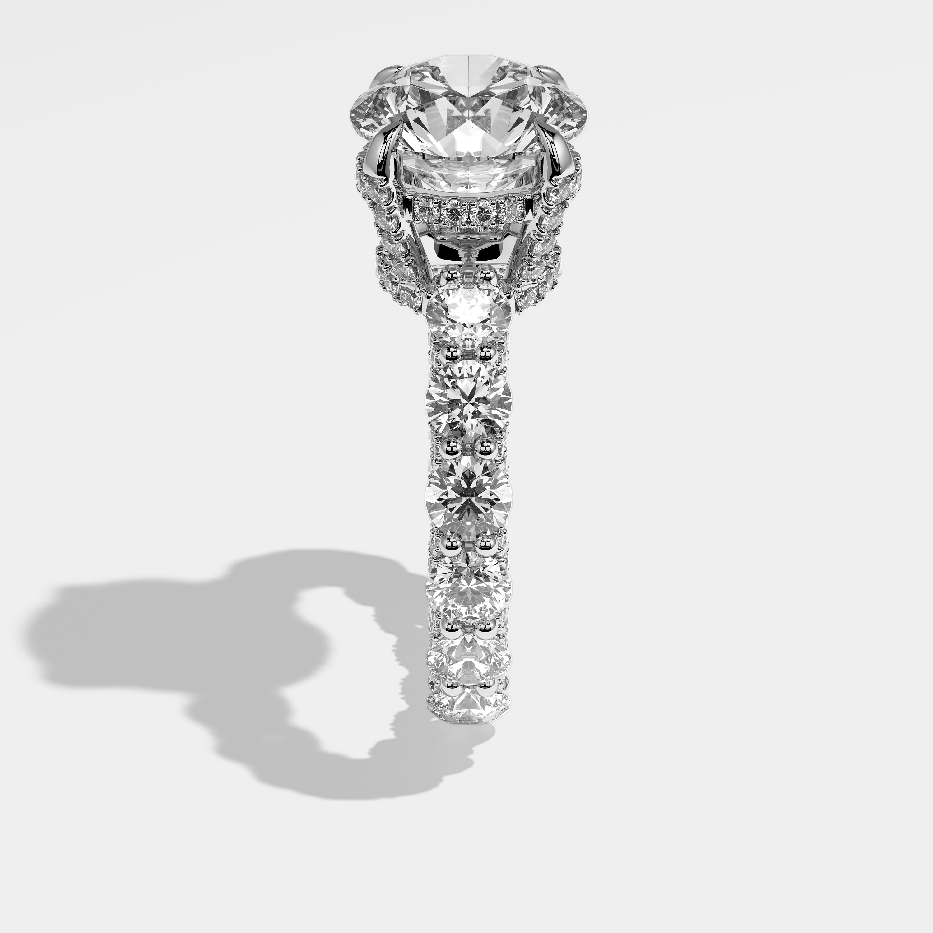 Addison Diamond Round Brilliant Engagement Ring 18K White Gold 18.00ct