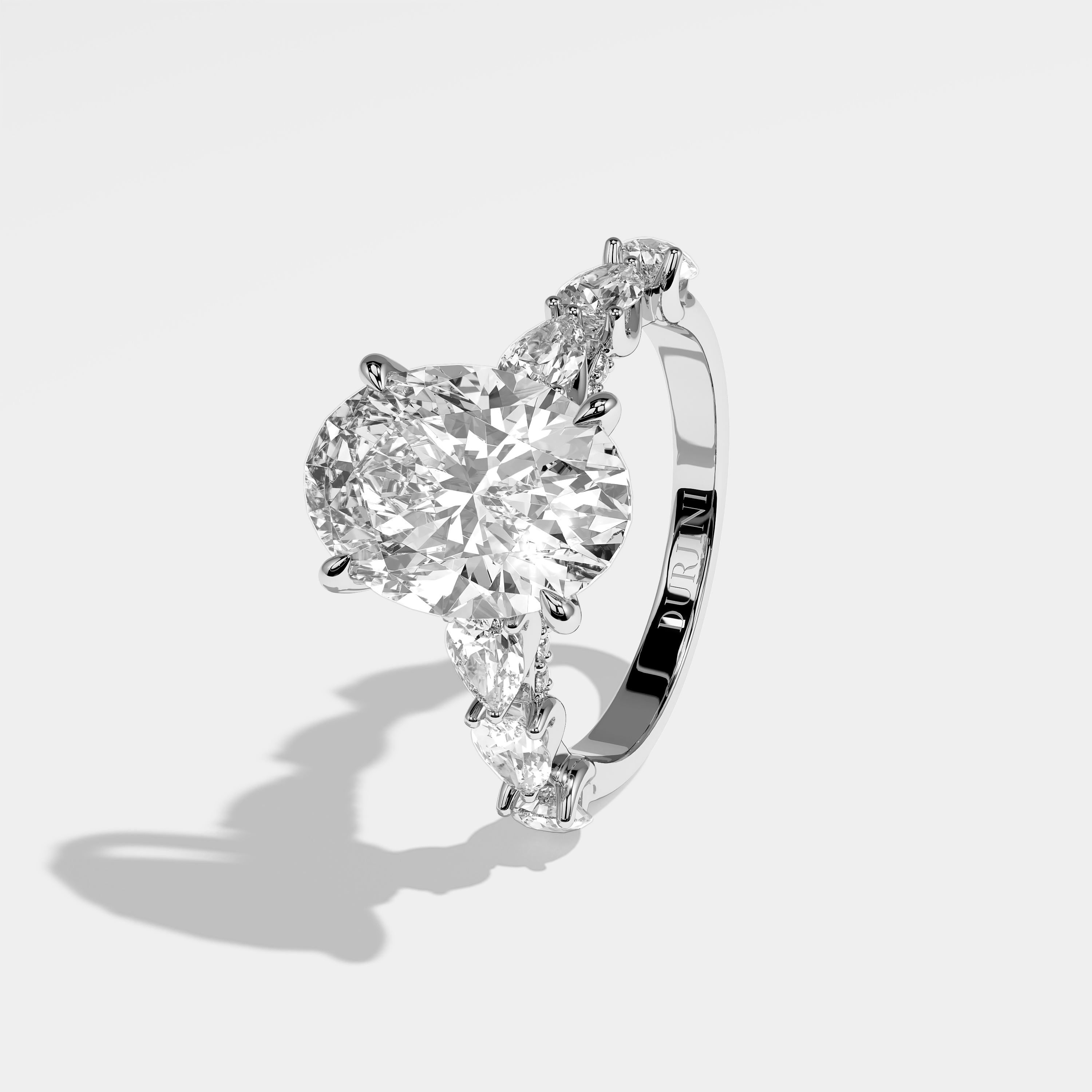 Aubrey Diamond Oval Halo Engagement Ring 18K White Gold 7.00ct