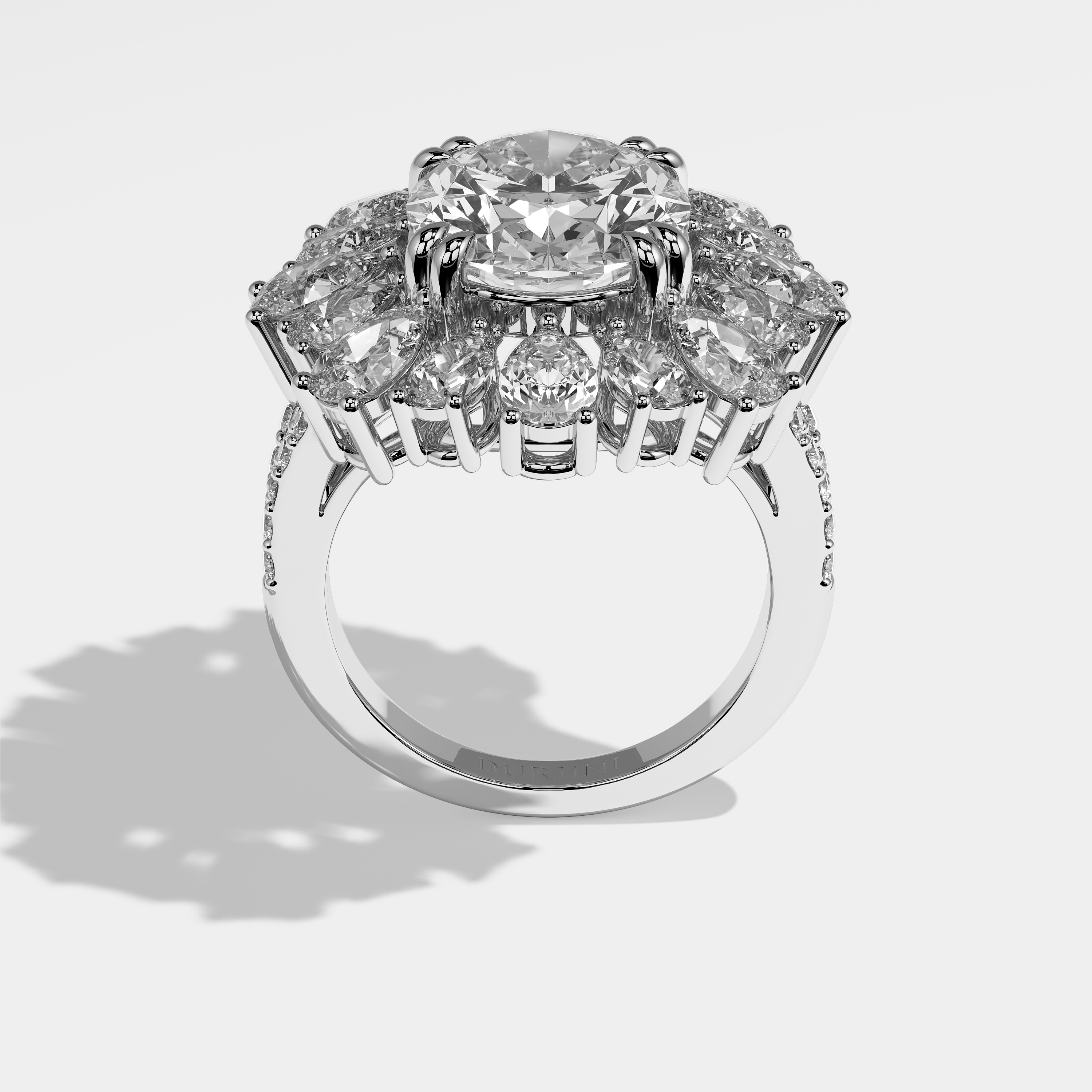Avery Diamond Oval Halo Engagement Ring 18K White Gold 63.00ct