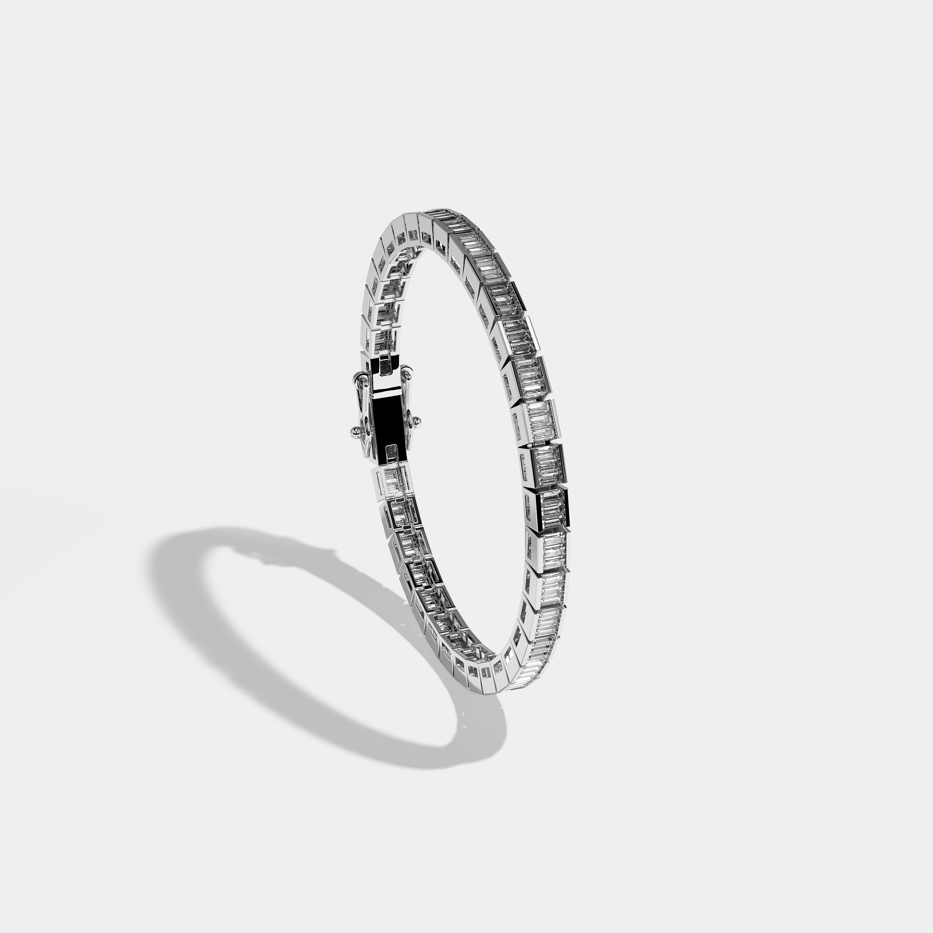 Ainsley Tennis Bracelet Emerald Cut 18K White Gold 11.00ct