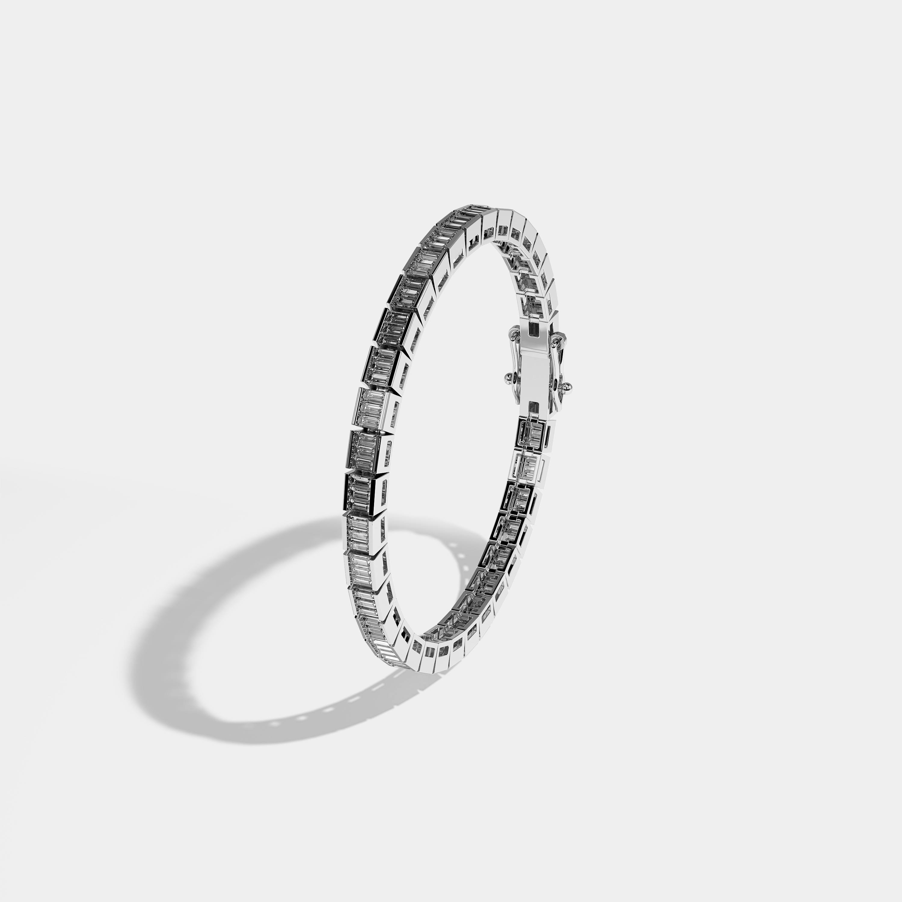 Ainsley Tennis Bracelet Emerald Cut 18K White Gold 11.00ct