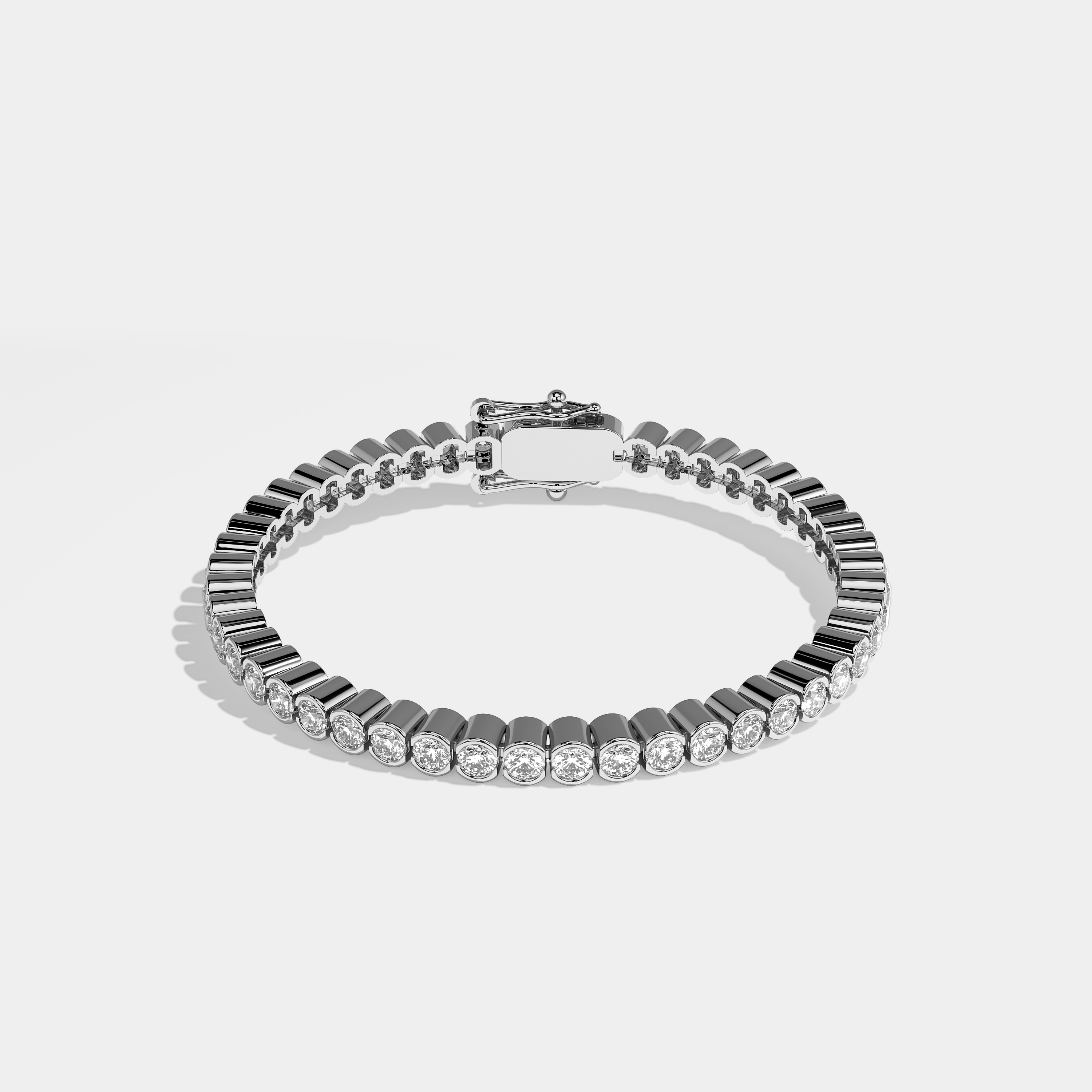Alyssa Diamond Round Brilliant Tennis Bracelet 2MM 18K White Gold 3.50ct