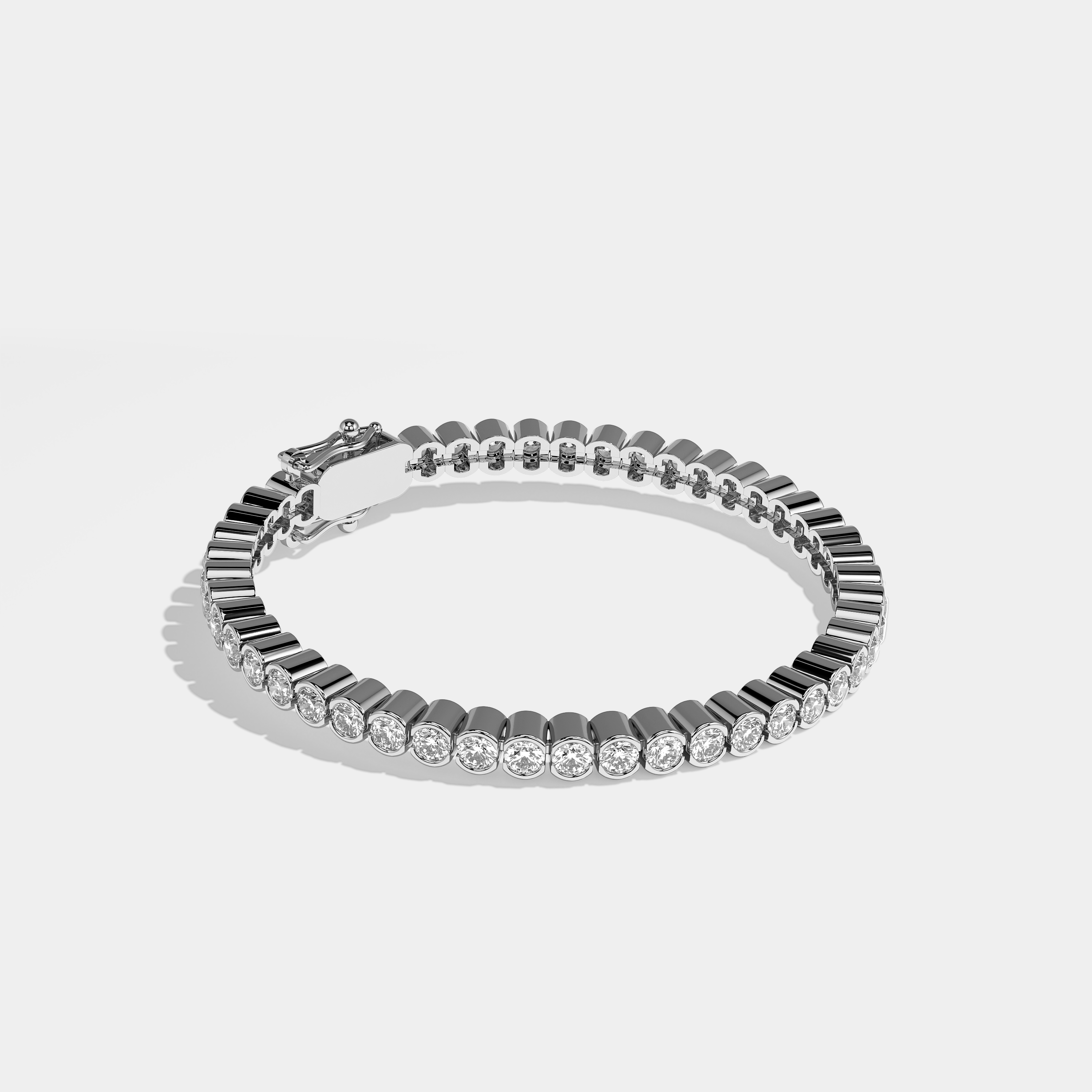 Alyssa Diamond Round Brilliant Tennis Bracelet 2MM 18K White Gold 3.50ct