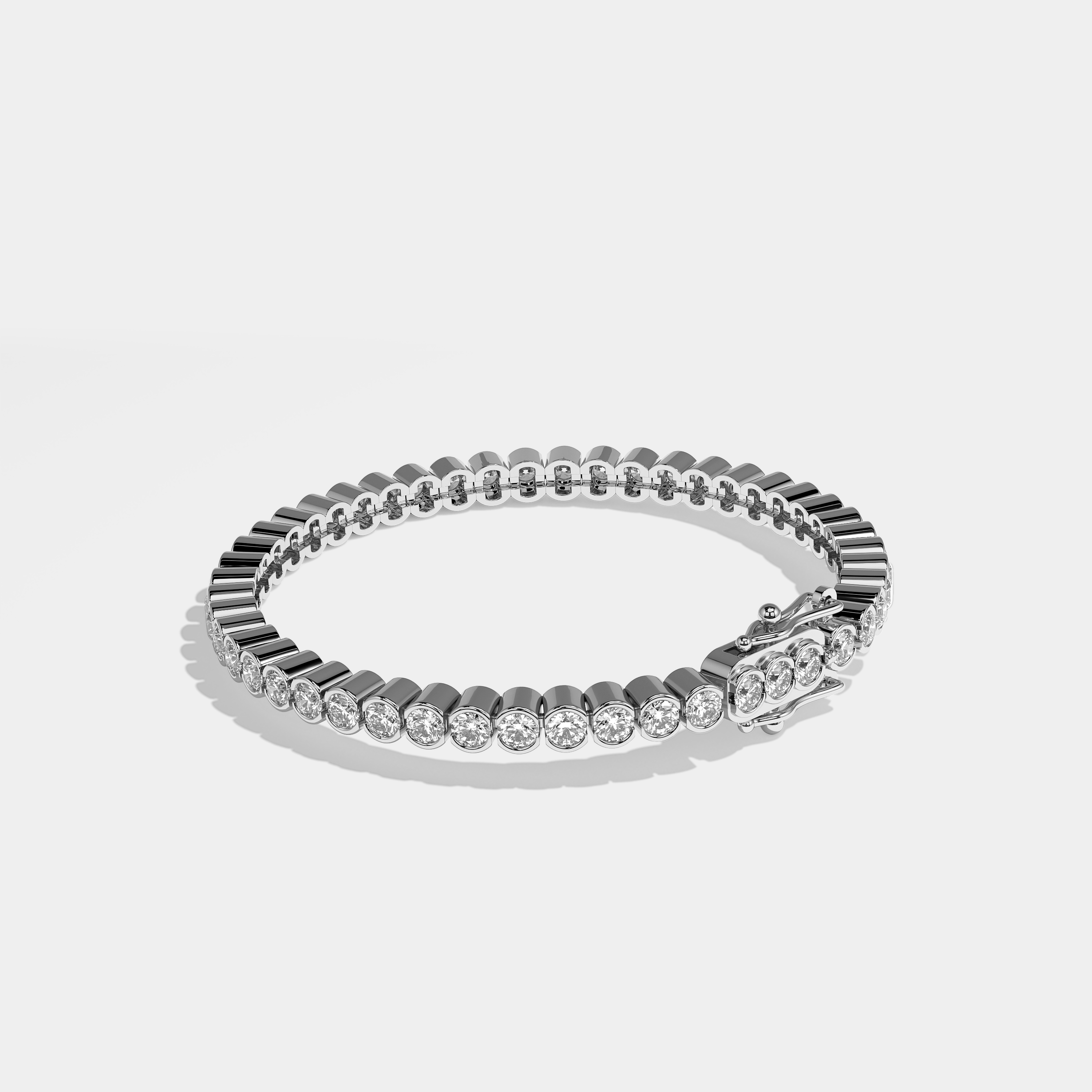 Alyssa Diamond Round Brilliant Tennis Bracelet 2MM 18K White Gold 3.50ct