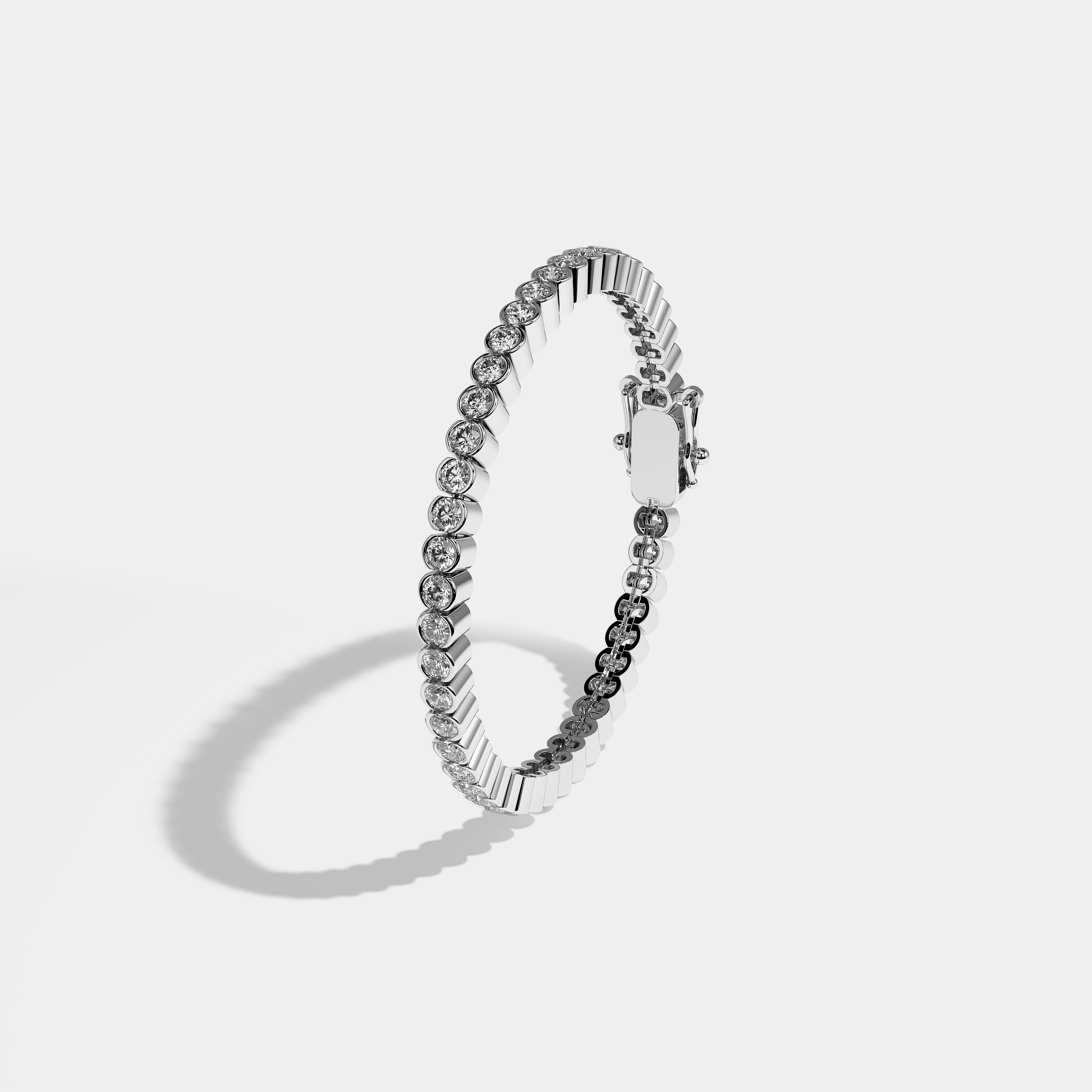 Alyssa Diamond Round Brilliant Tennis Bracelet 2MM 18K White Gold 3.50ct
