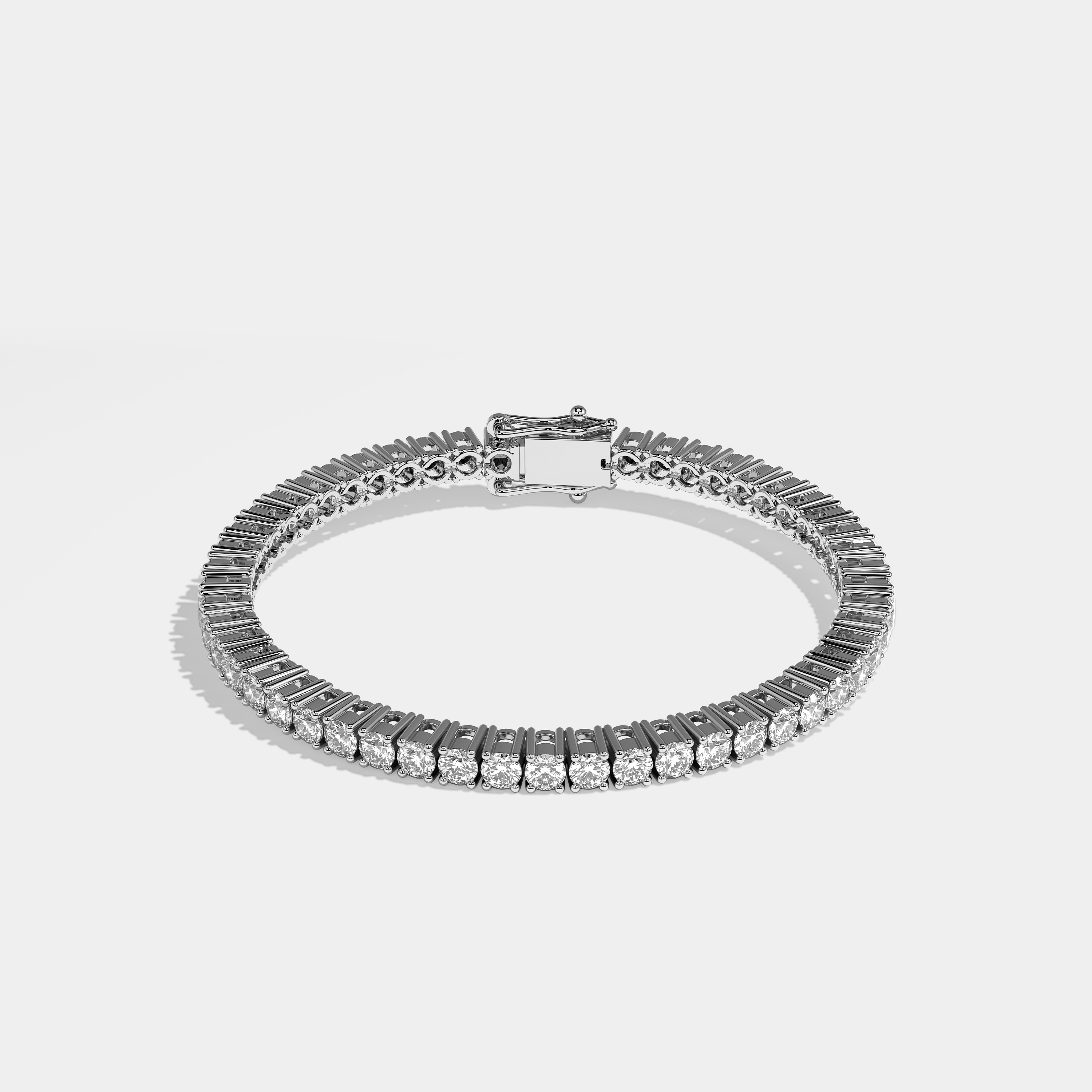 Ariel Diamond Round Brilliant Tennis Bracelet 2MM 18K White Gold 3.00ct