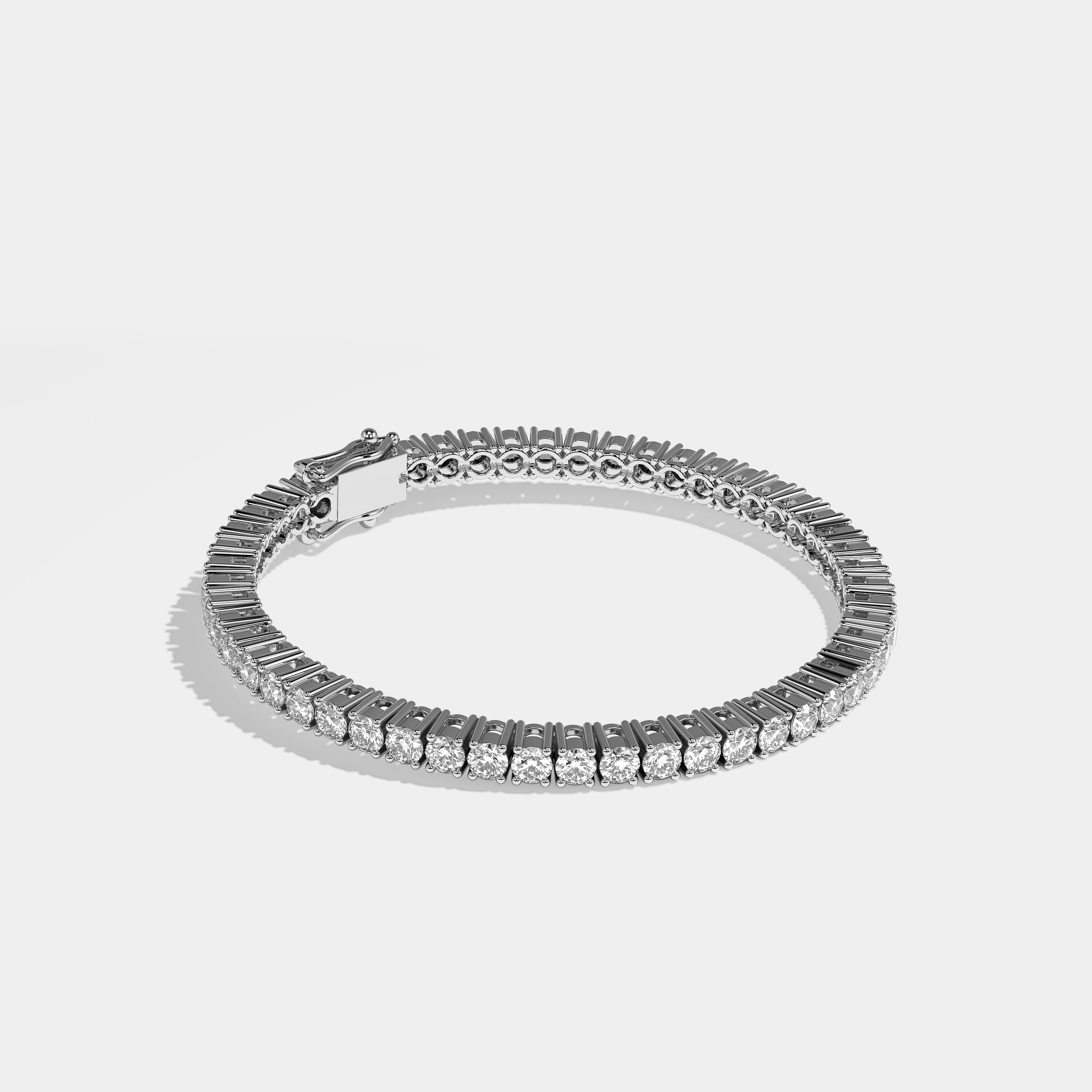 Ariel Diamond Round Brilliant Tennis Bracelet 2MM 18K White Gold 3.00ct