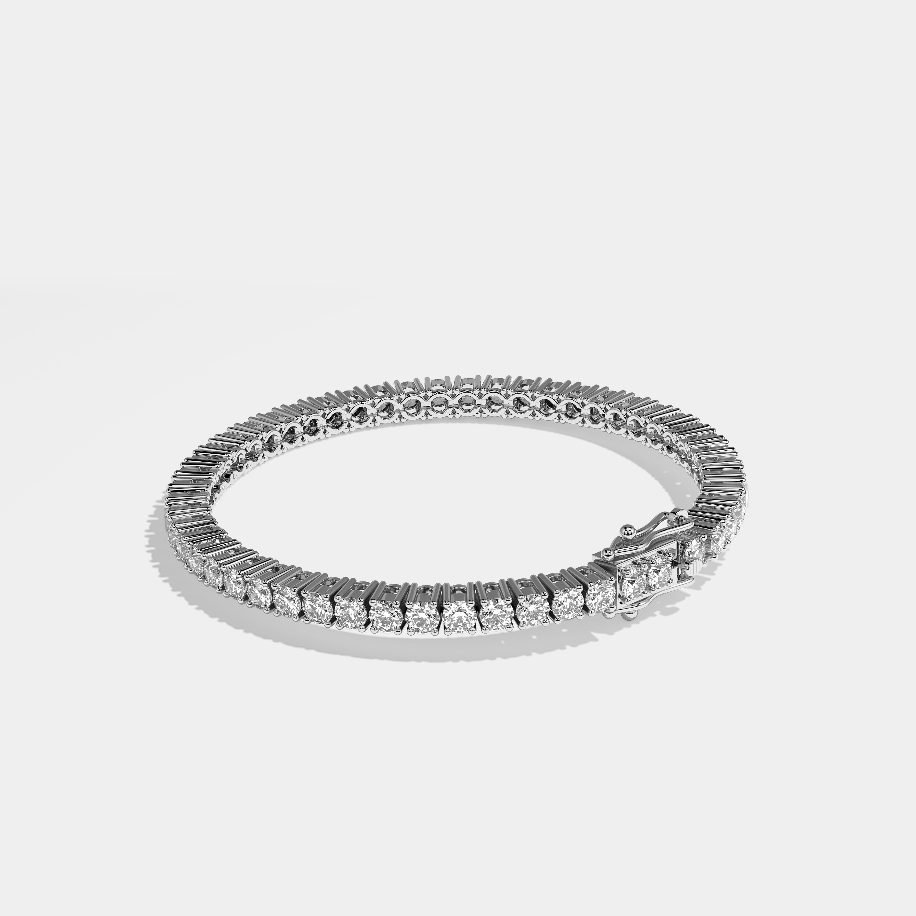 Ariel Diamond Round Brilliant Tennis Bracelet 2MM 18K White Gold 3.00ct