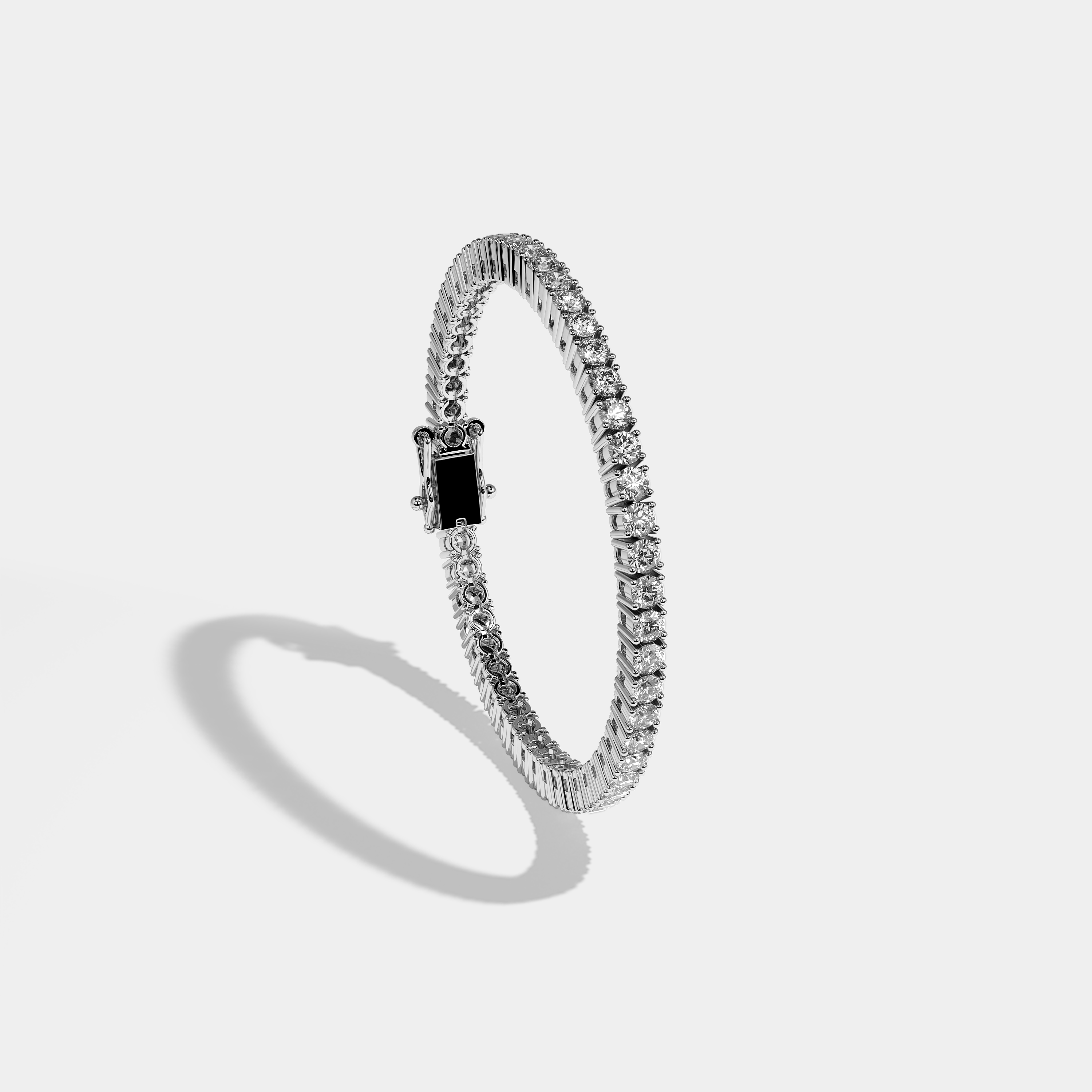 Ariel Diamond Round Brilliant Tennis Bracelet 2MM 18K White Gold 3.00ct