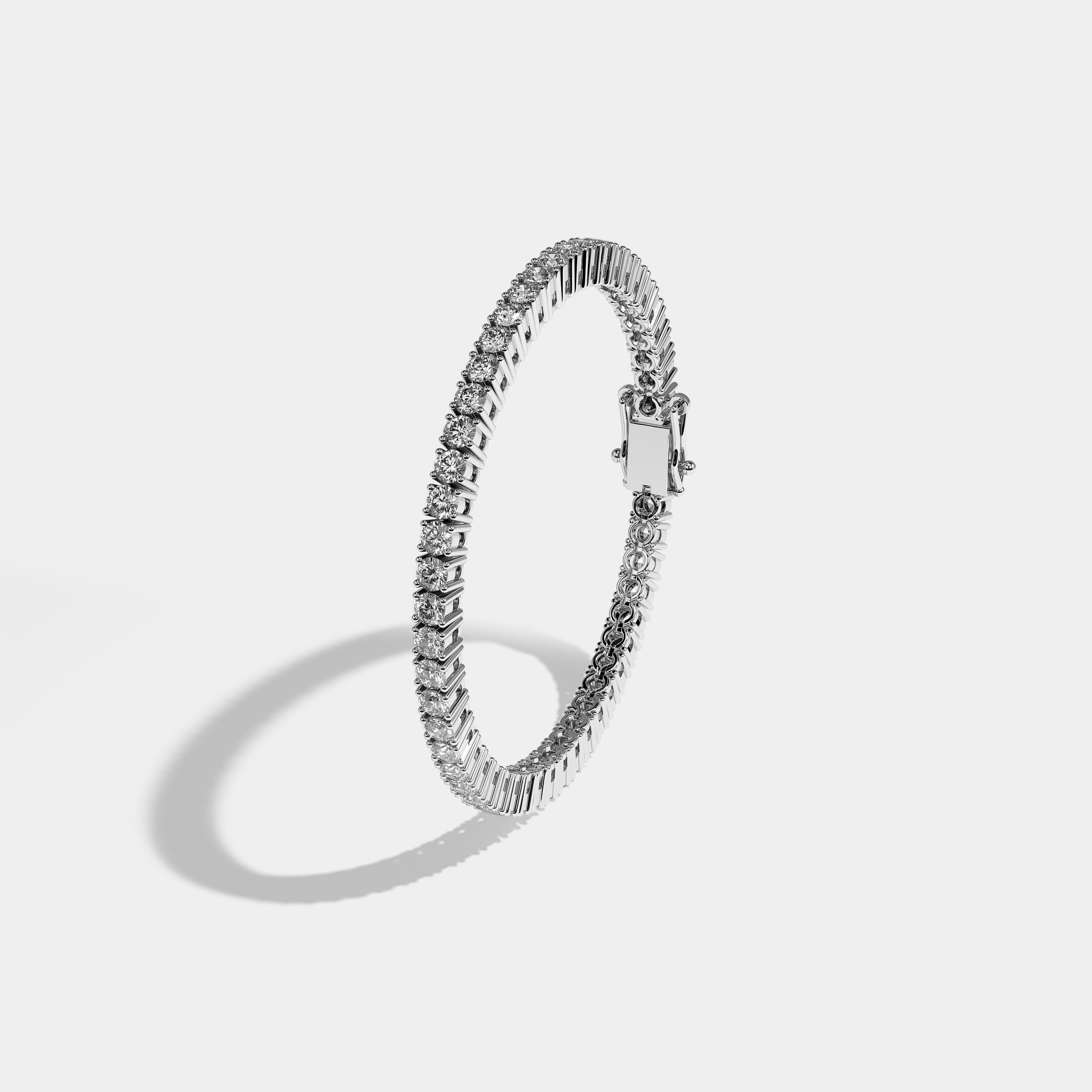 Ariel Diamond Round Brilliant Tennis Bracelet 2MM 18K White Gold 3.00ct