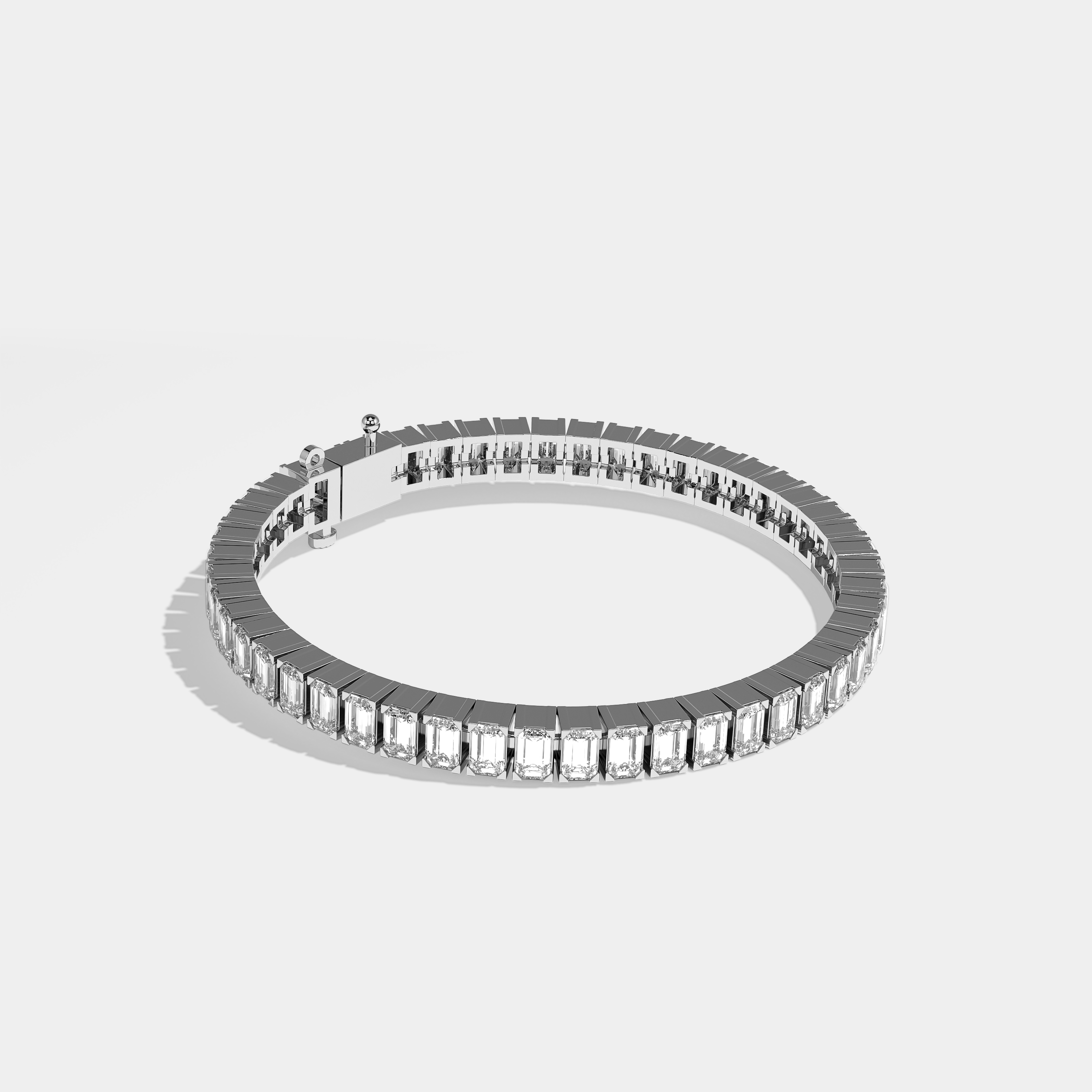 Ariella Tennis Bracelet Emerald Cut 18K White Gold 7.00ct