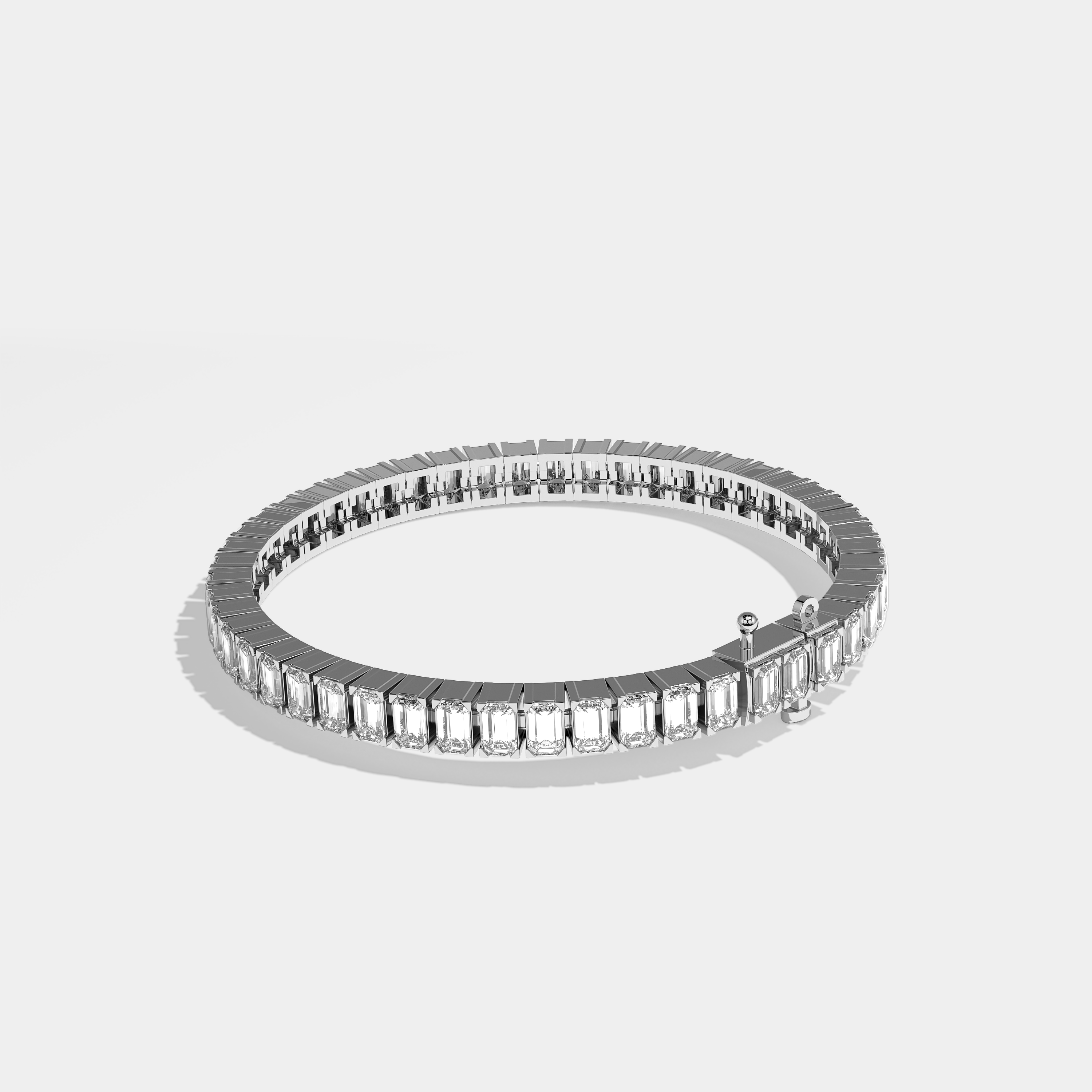 Ariella Tennis Bracelet Emerald Cut 18K White Gold 7.00ct