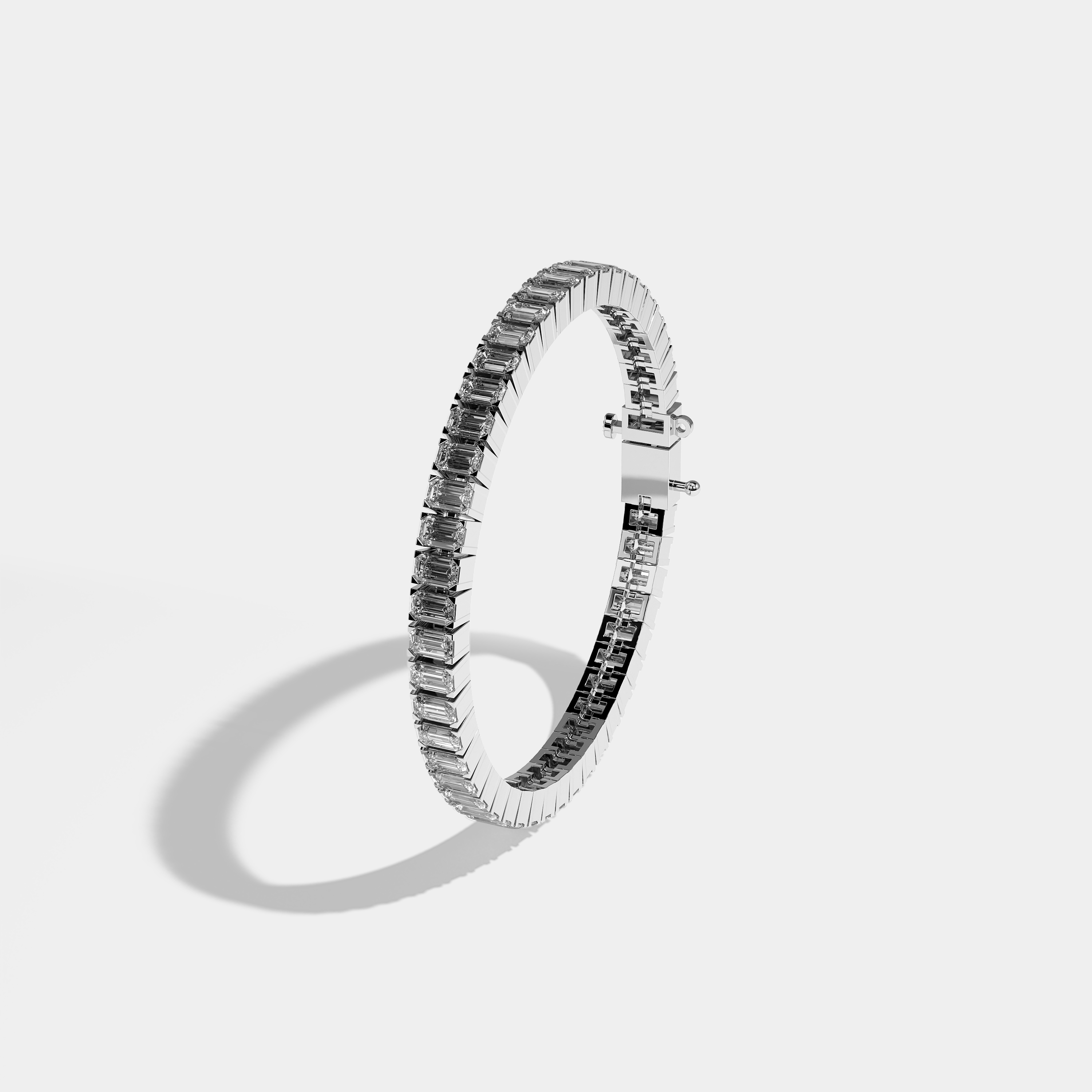 Ariella Tennis Bracelet Emerald Cut 18K White Gold 7.00ct